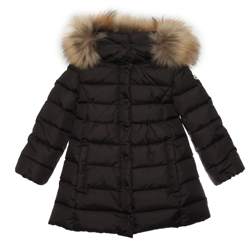 Girls Black Plush Trims Hooded 'Neste'Jacket - CÉMAROSE | Children's Fashion Store - 1