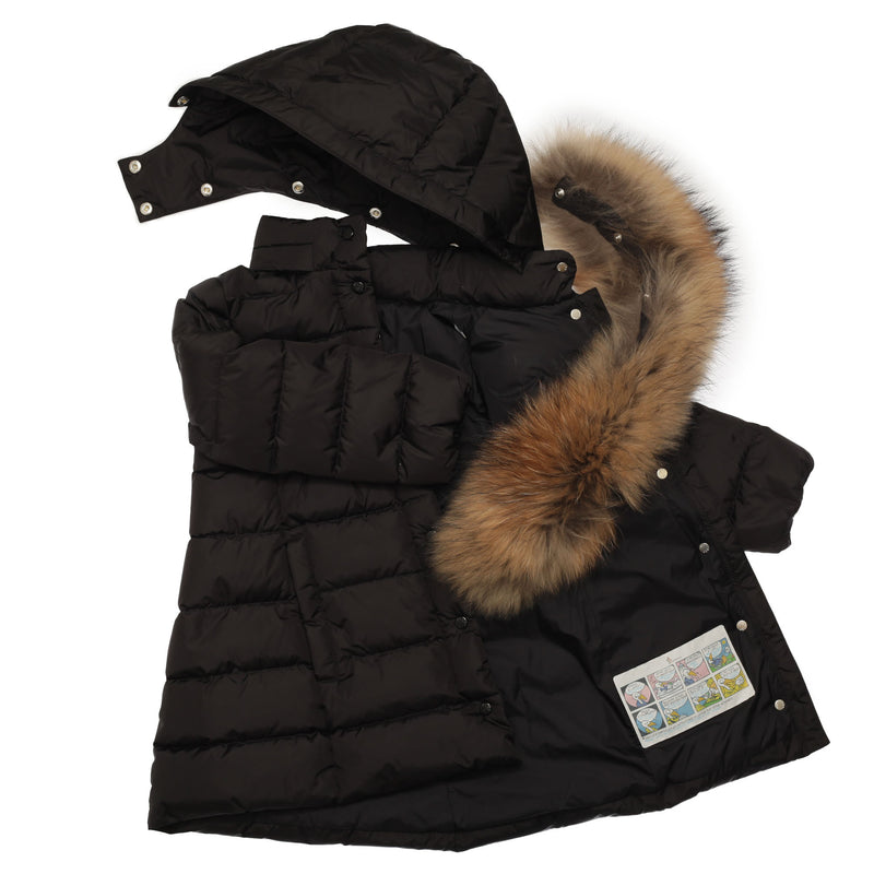 Girls Black Plush Trims Hooded 'Neste'Jacket - CÉMAROSE | Children's Fashion Store - 3