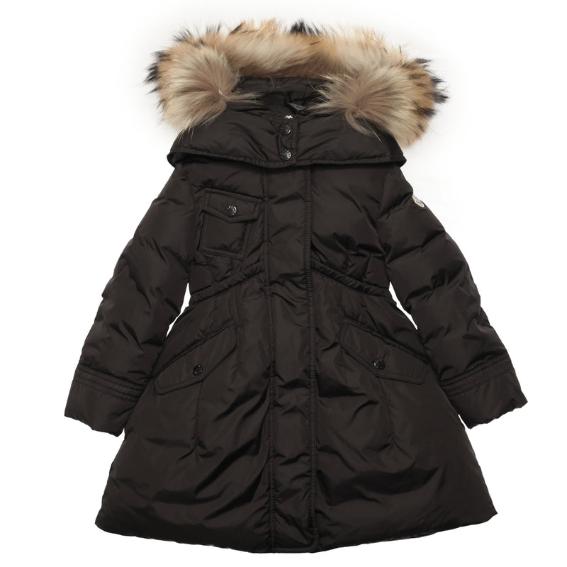 Girls Black Plush Trims Hooded 'Phalangere'Jacket - CÉMAROSE | Children's Fashion Store - 1