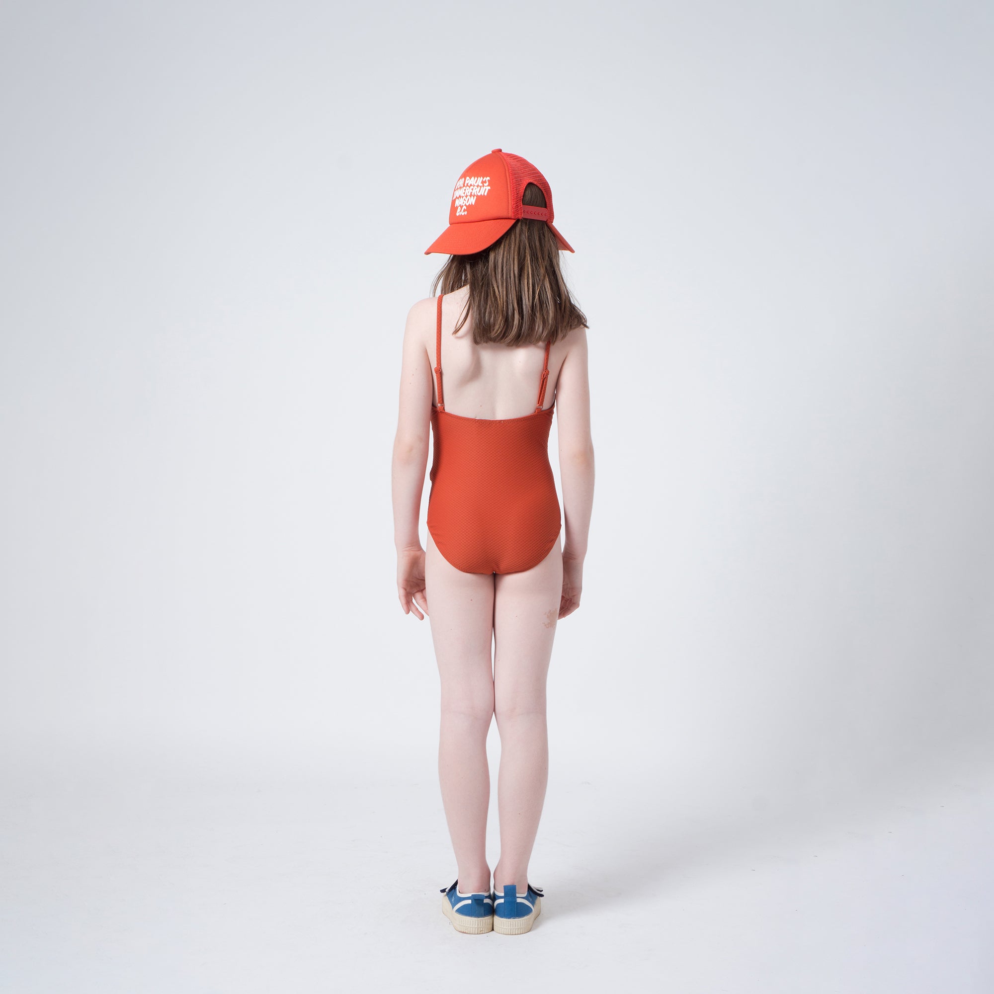 Girls Red Clay Cherry Swimsuit