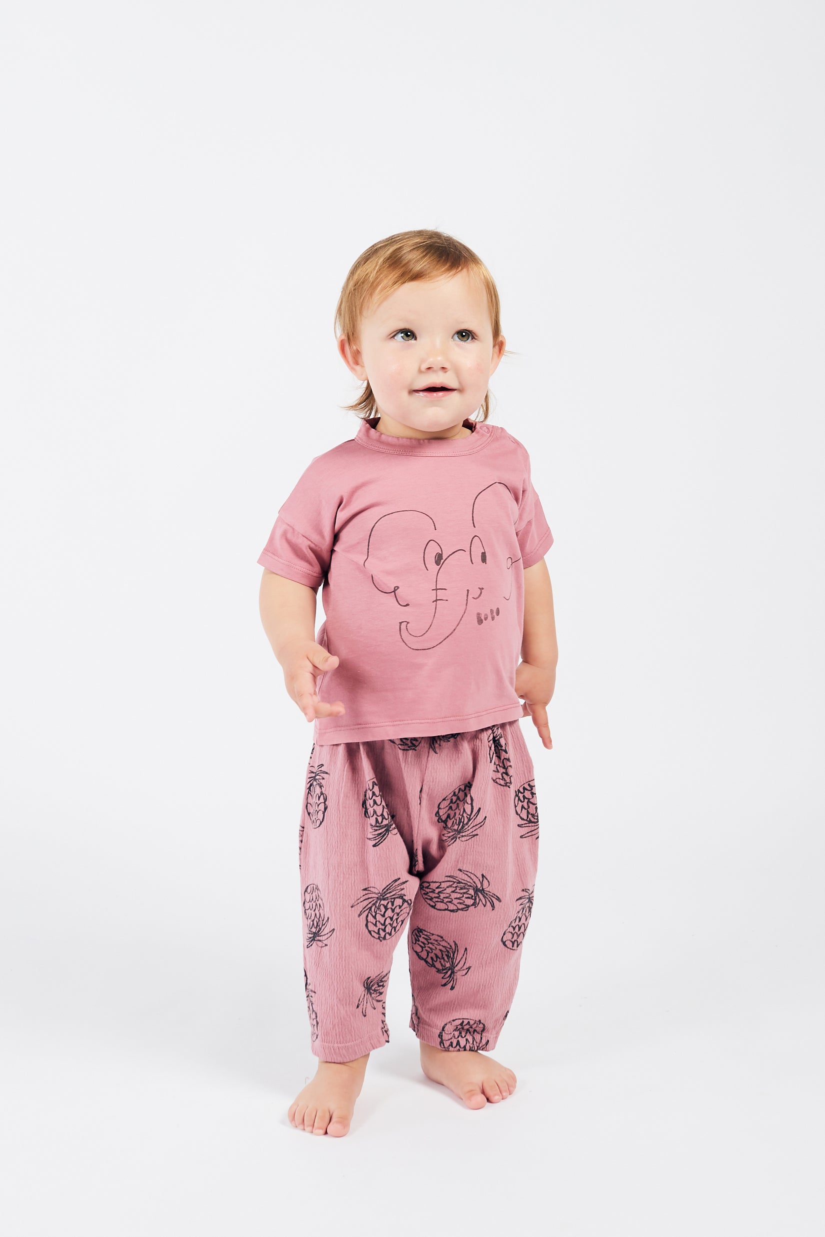 Baby Girls Pink Elephant Cotton T-shirt