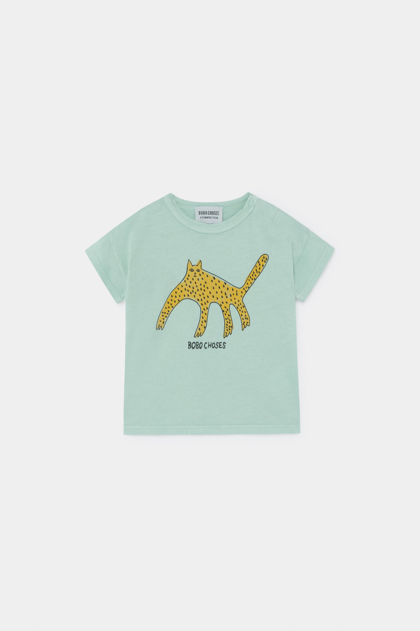 Baby Girls Green Leopard Cotton T-shirt
