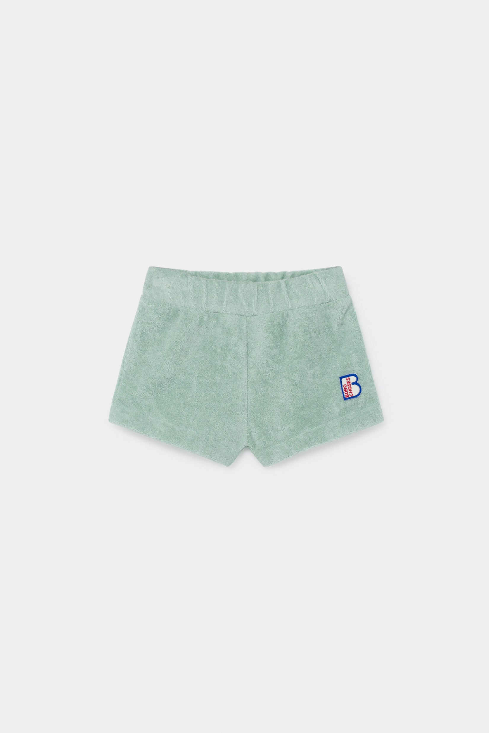 Baby Girls Light Green Terry Towel Shorts
