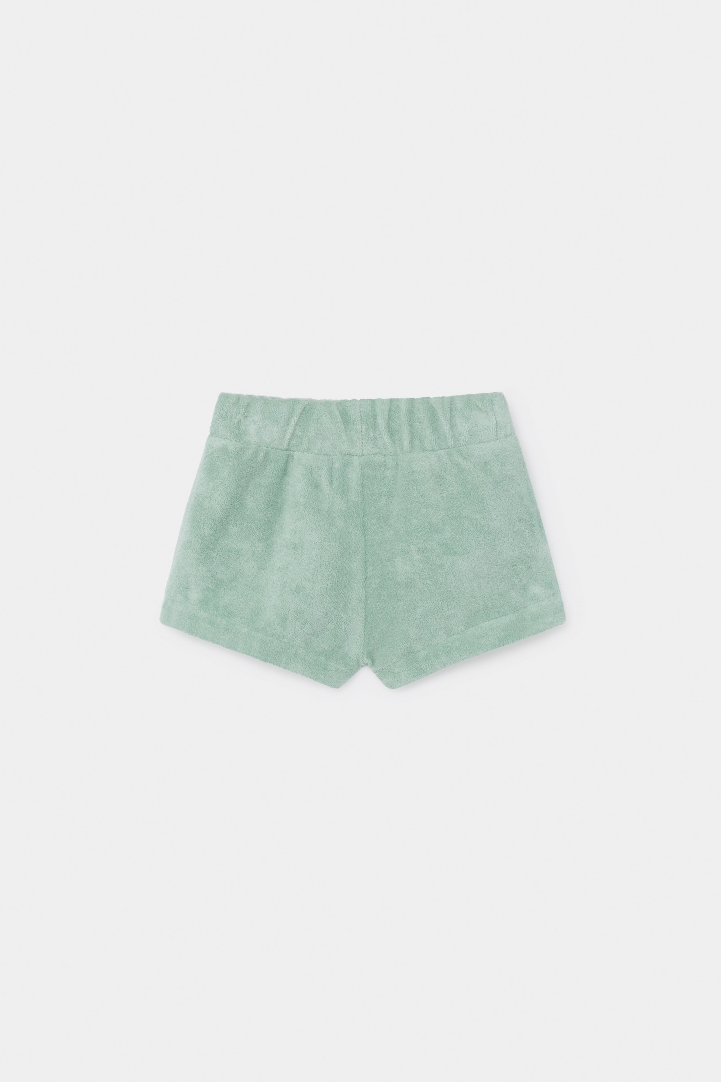 Baby Girls Light Green Terry Towel Shorts