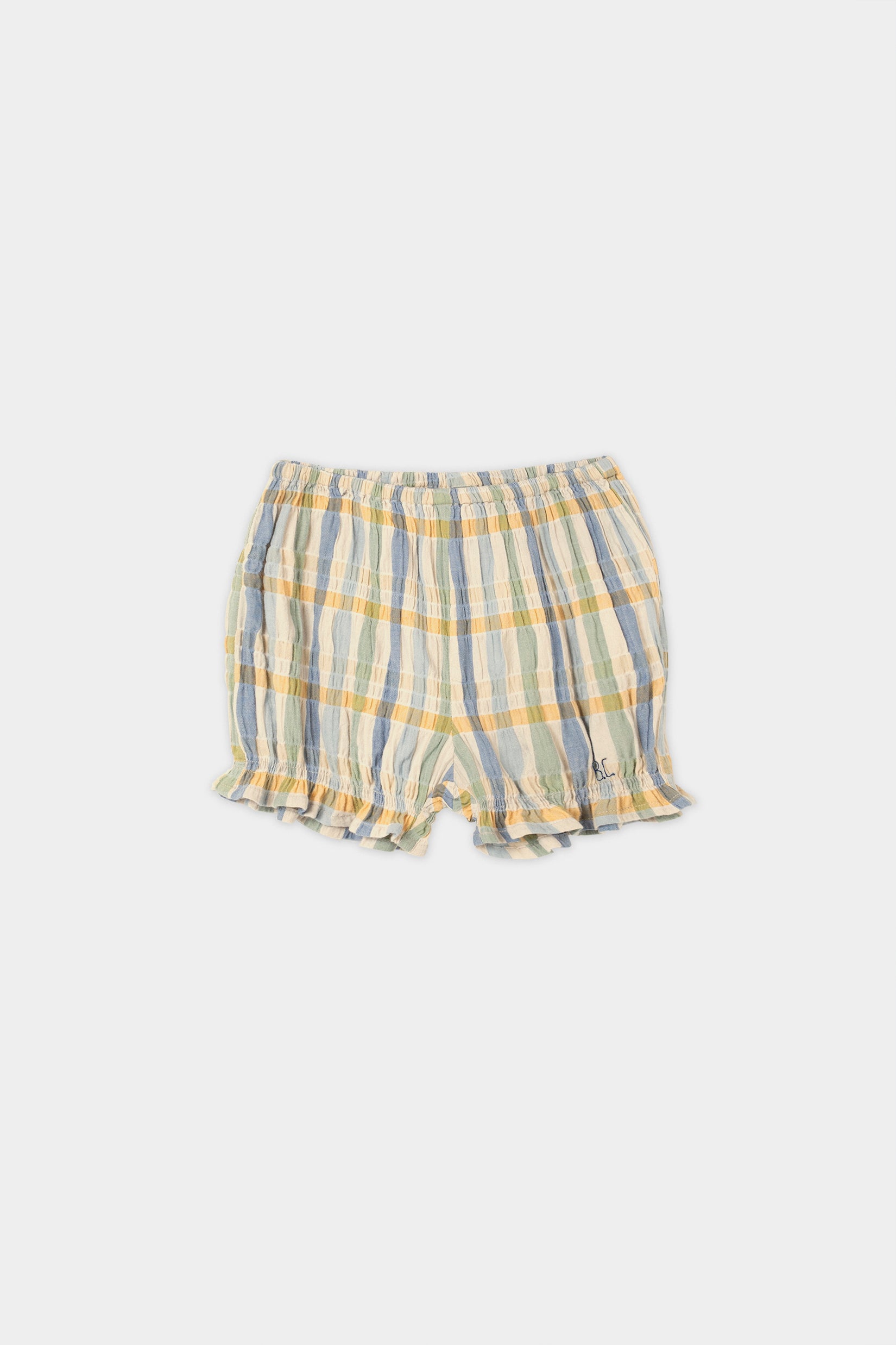Baby Girls Multicolor Check Cotton Shorts