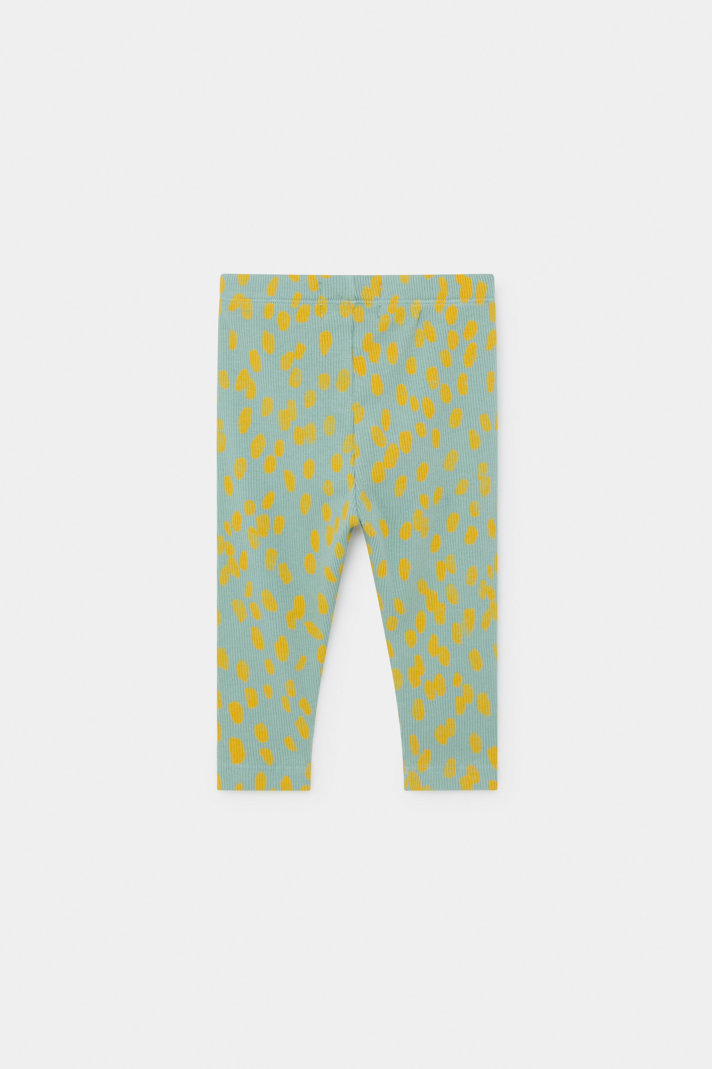 Baby Girls Green Printed Cotton Leggings