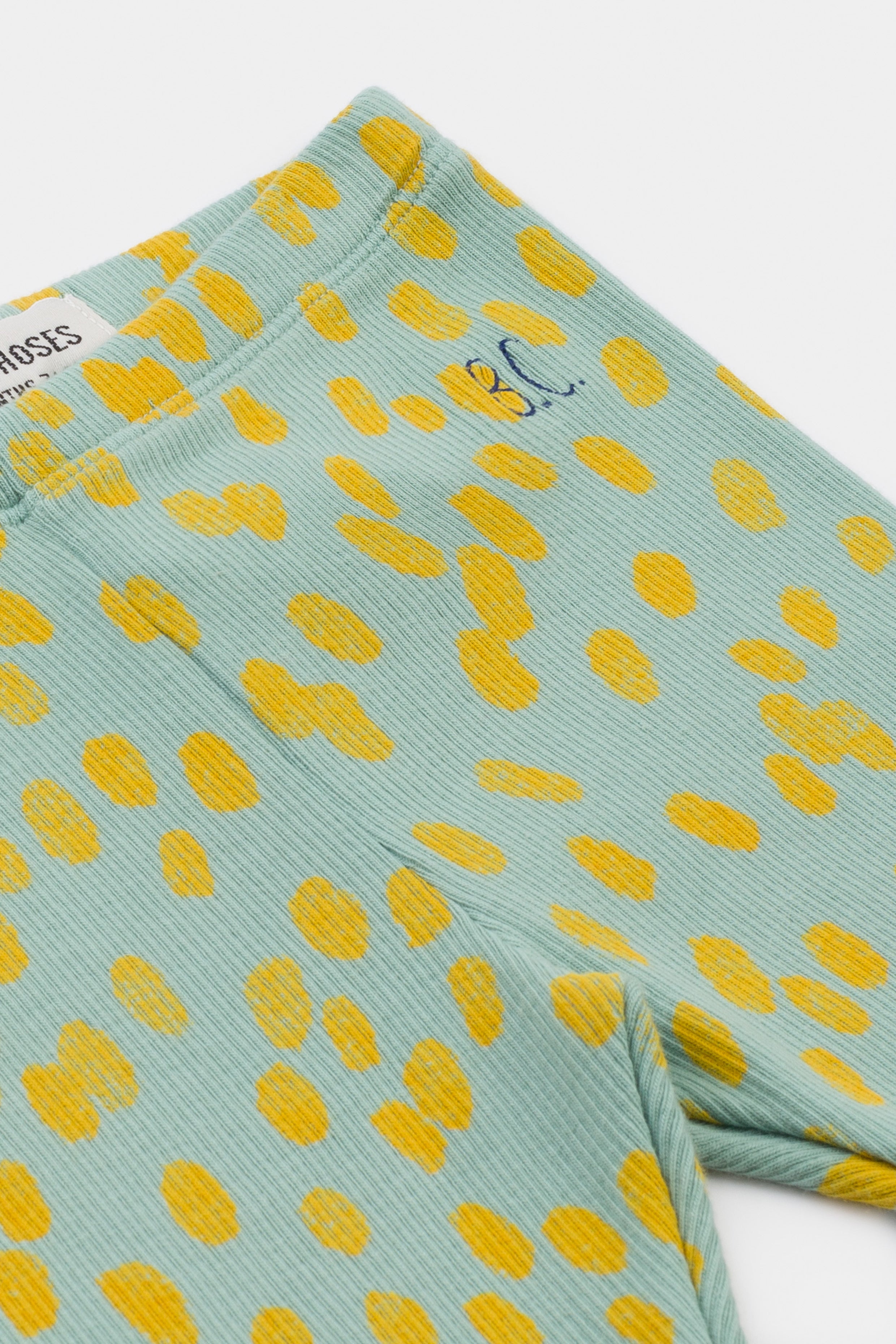 Baby Girls Green Printed Cotton Leggings