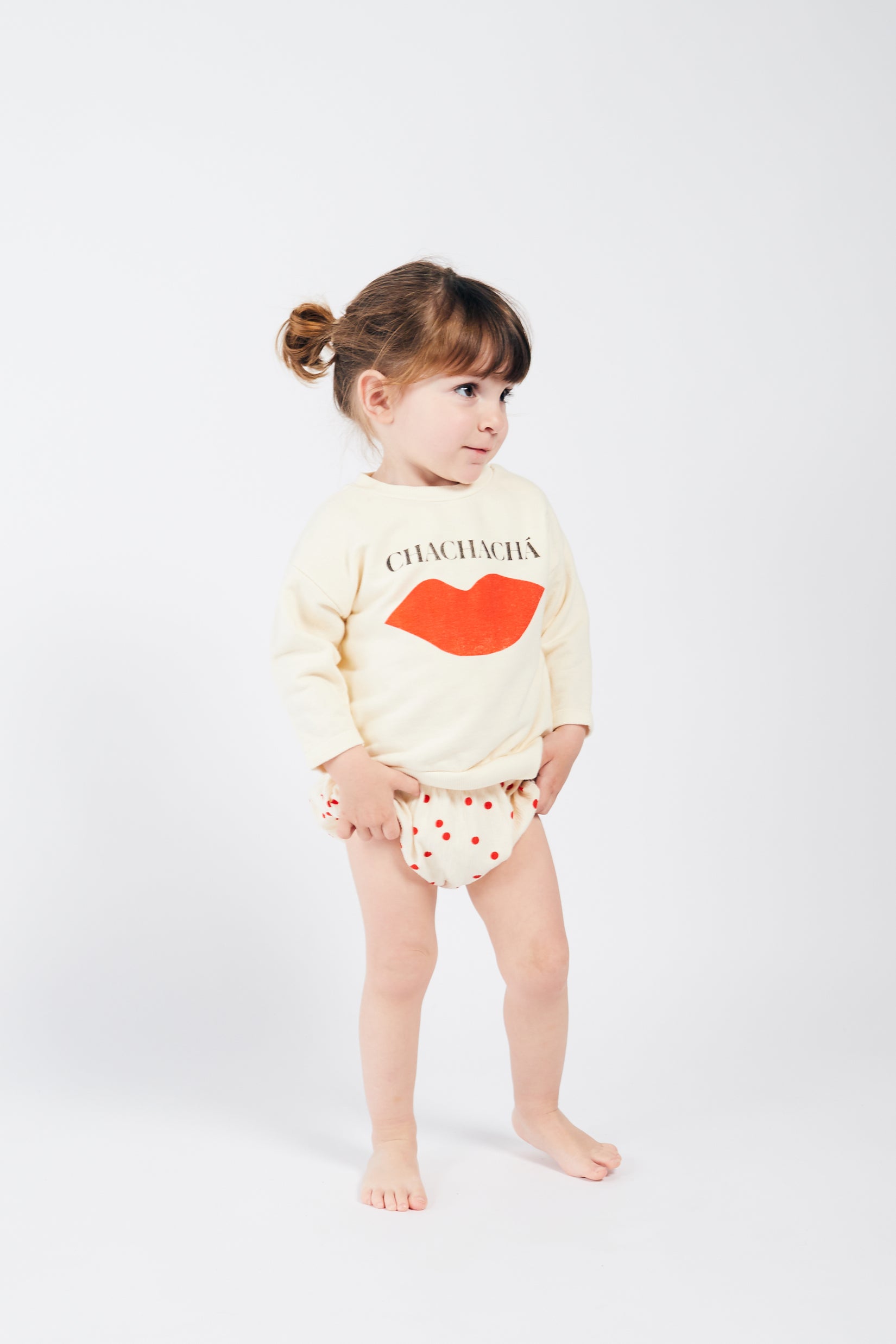 Baby Girls Rice White Kiss Cotton Sweatshirt