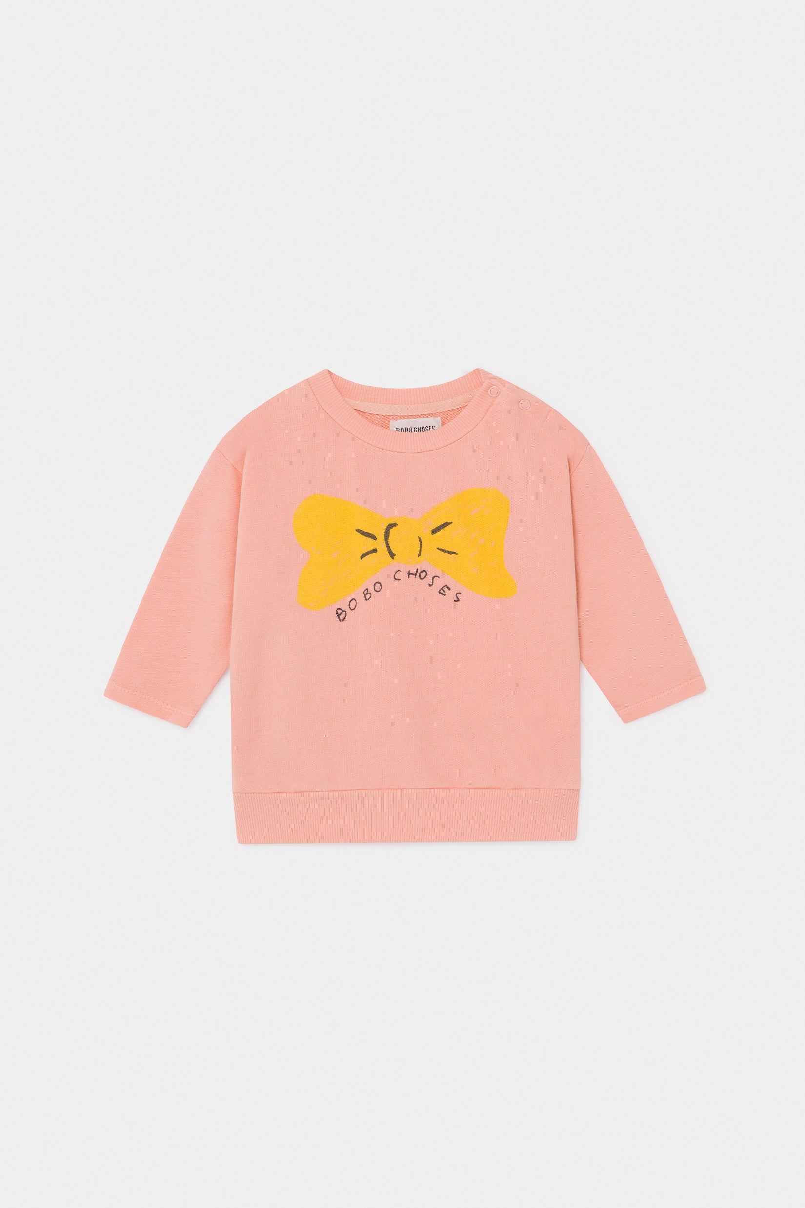 Baby Girls Pink Bow Cotton Sweatshirt
