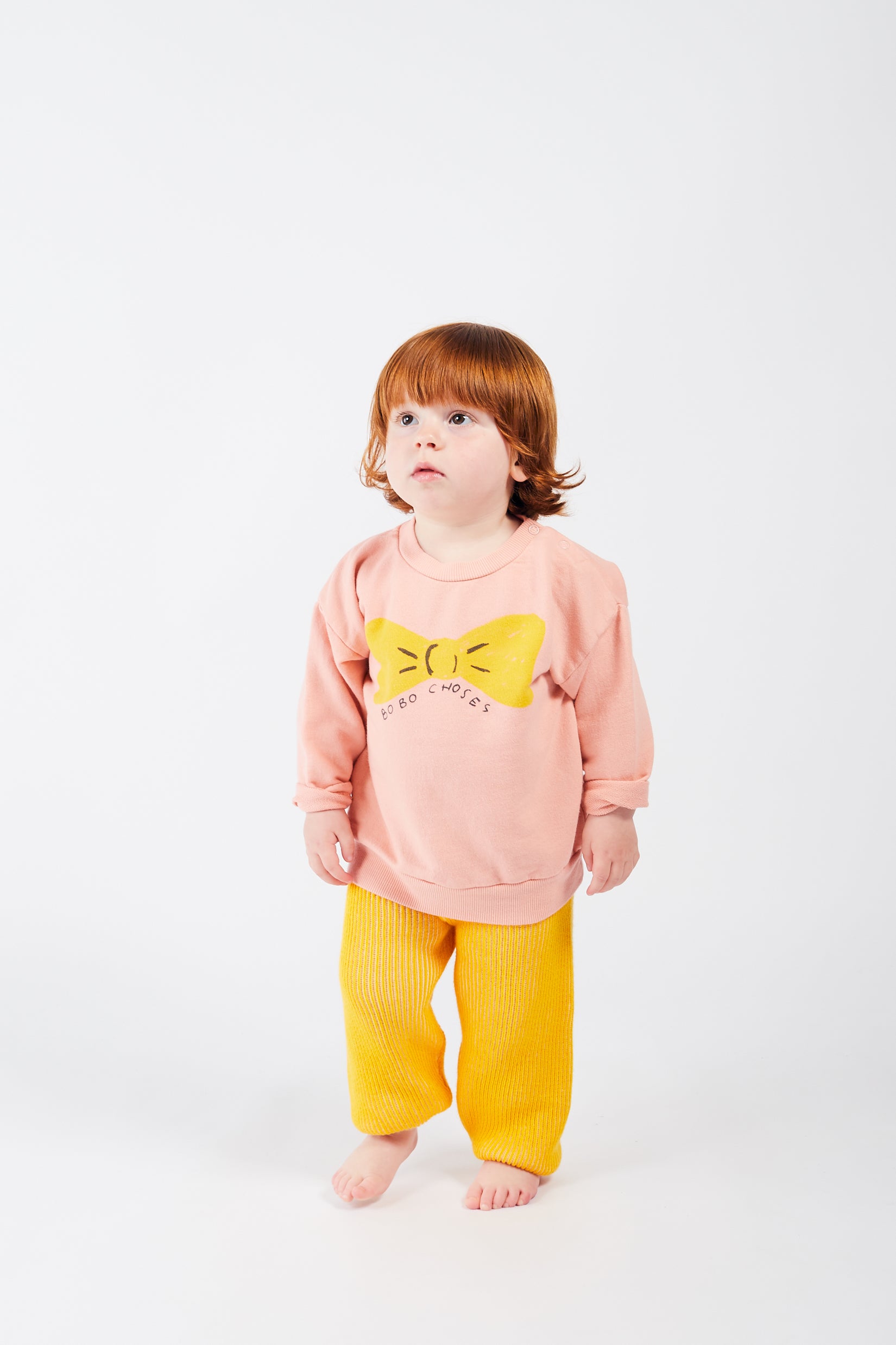 Baby Girls Pink Bow Cotton Sweatshirt
