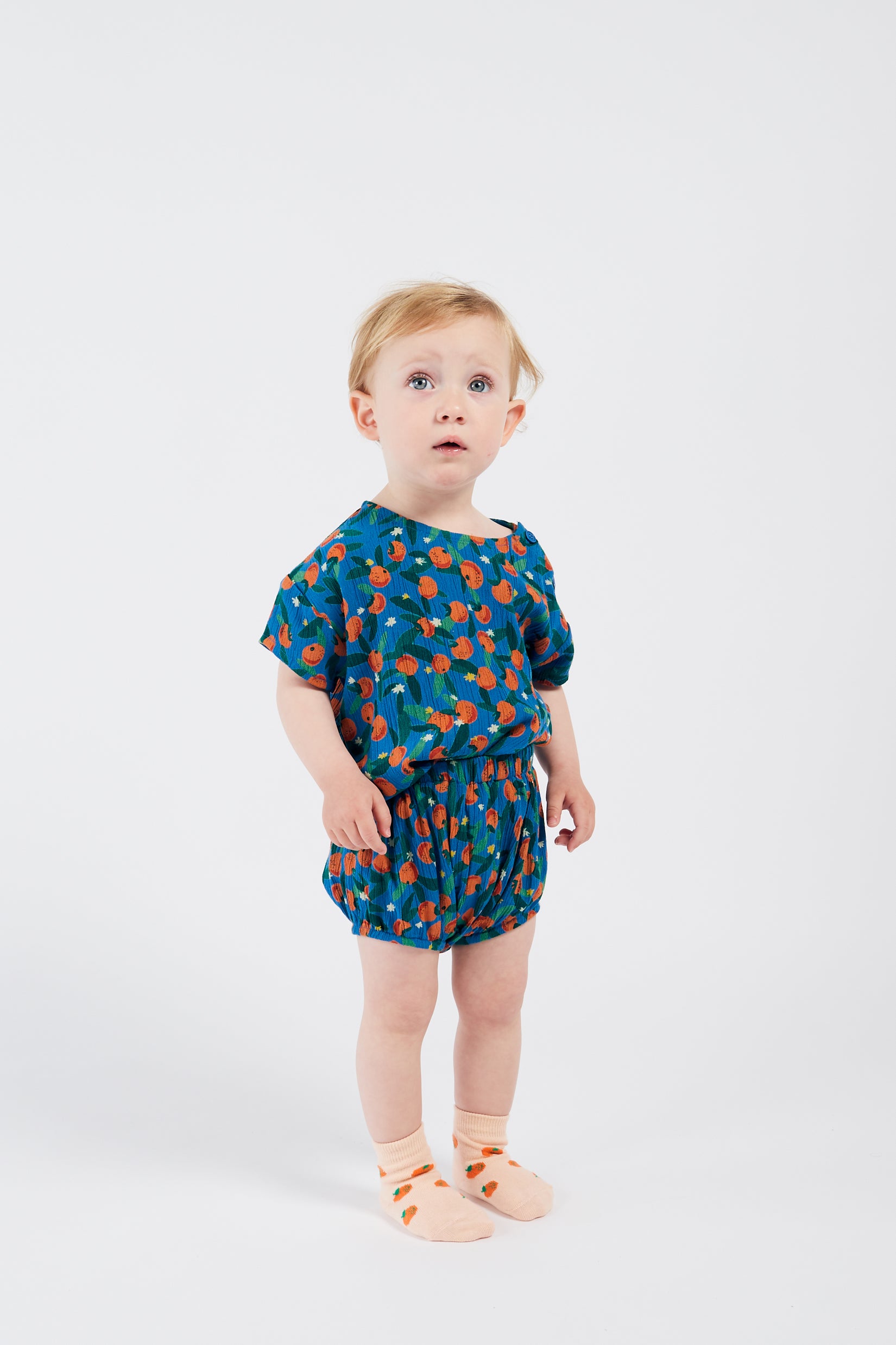 Baby Girls Blue Orange Top