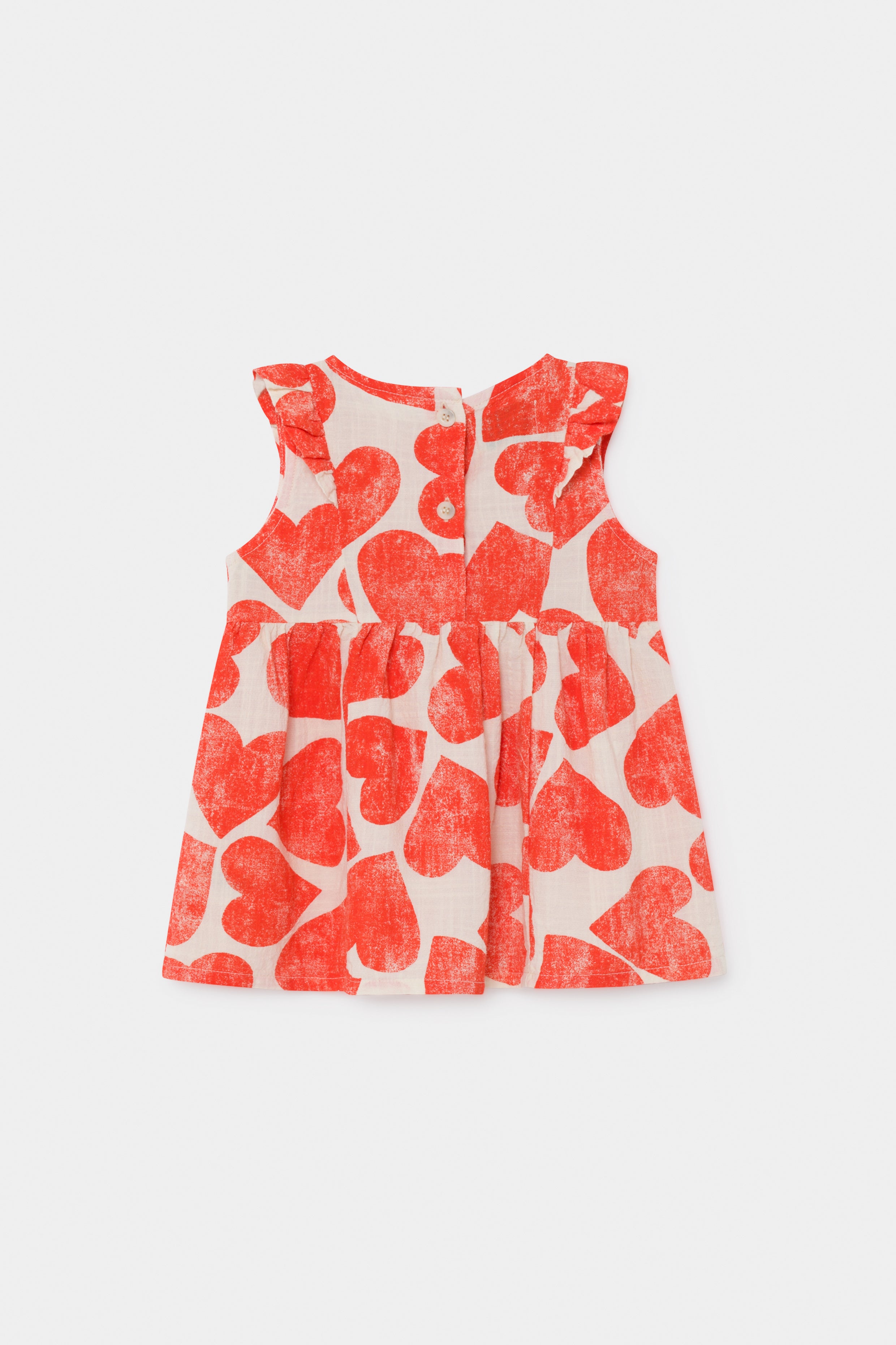 Baby Girls Red Heart Ruffle Dress