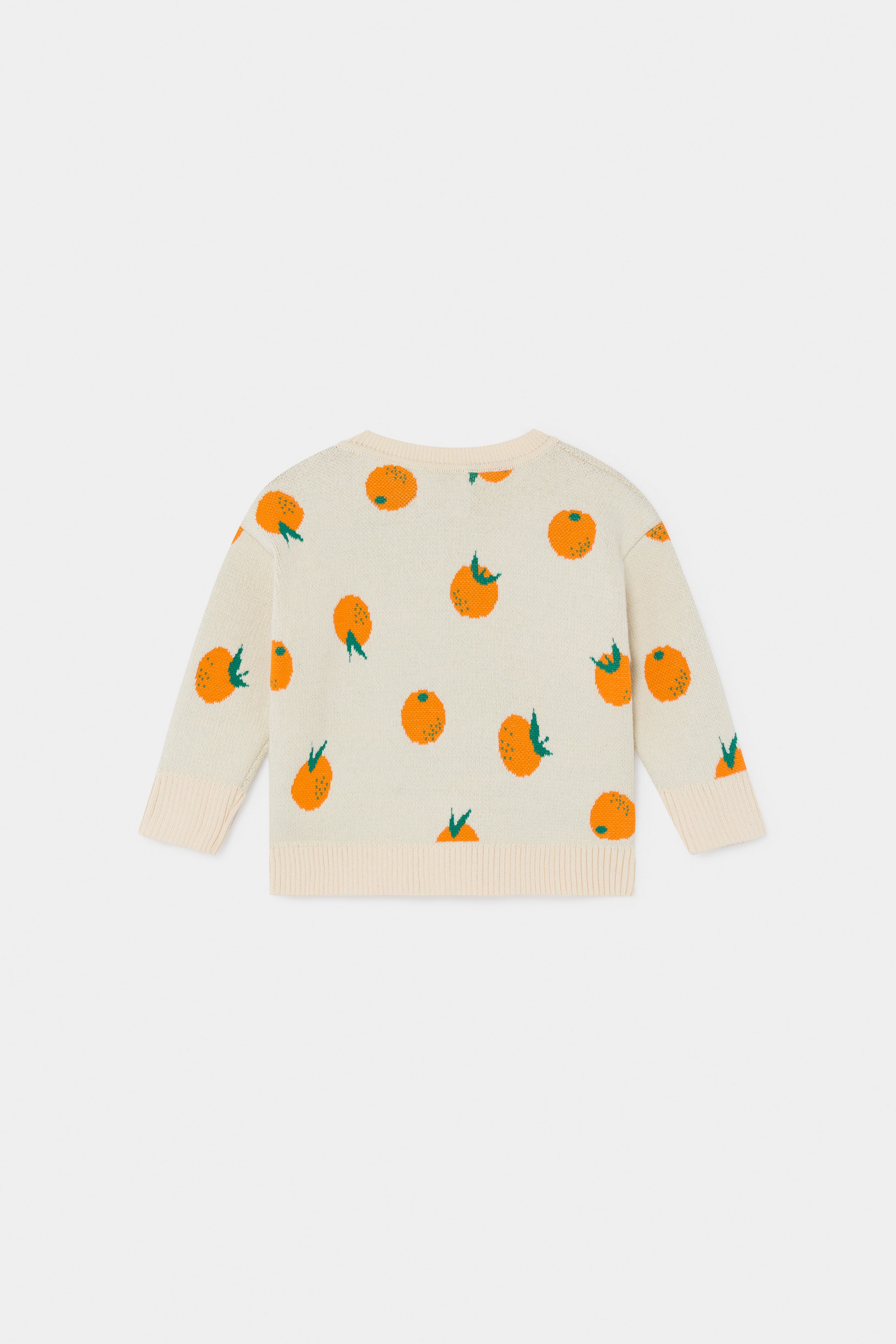 Baby Girls Rice White Oranges Cotton Sweater