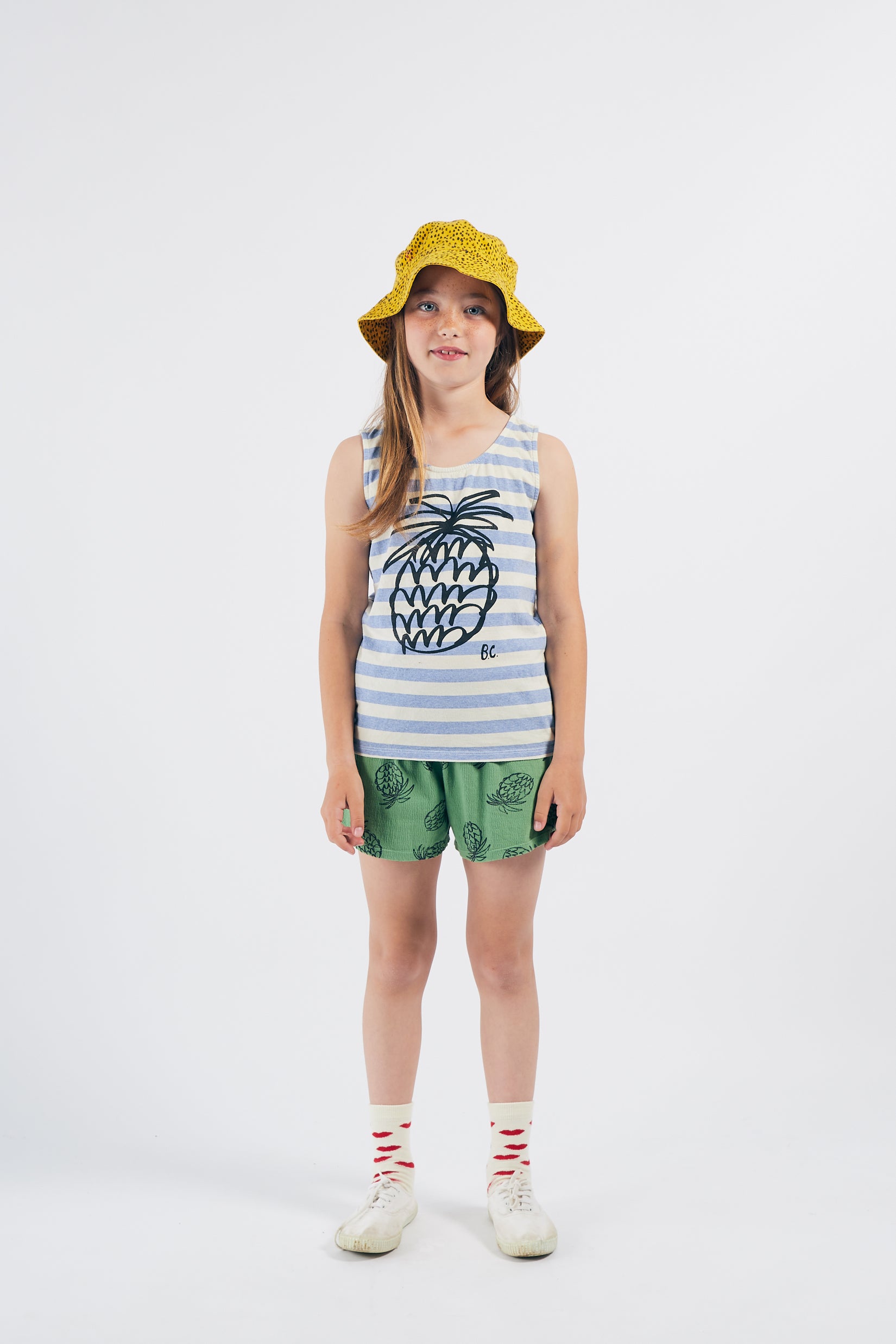 Boys & Girls Blue Stripe Pineapple Tank Top