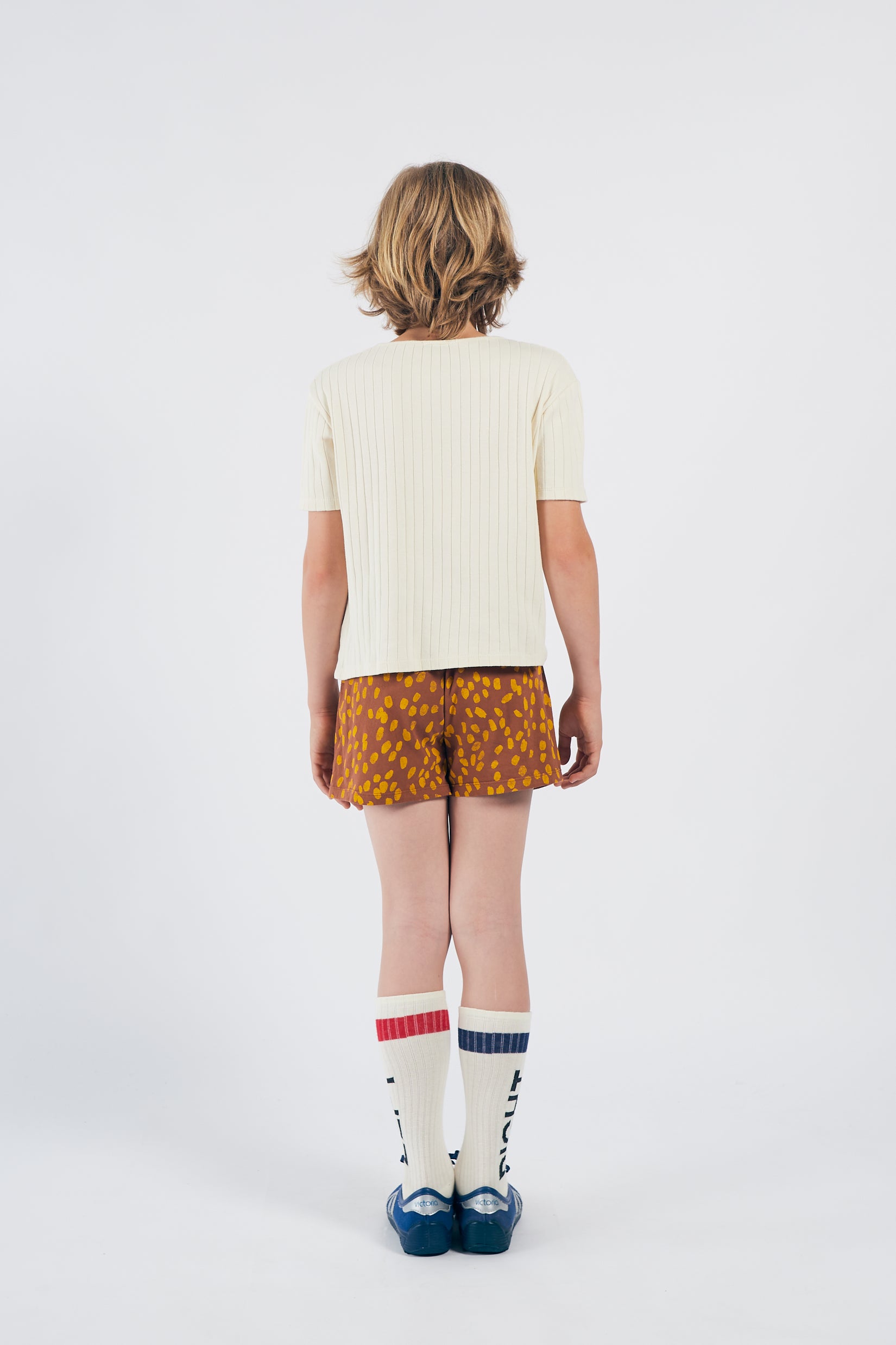 Boys Rice White Leopard Buttoned T-shirt