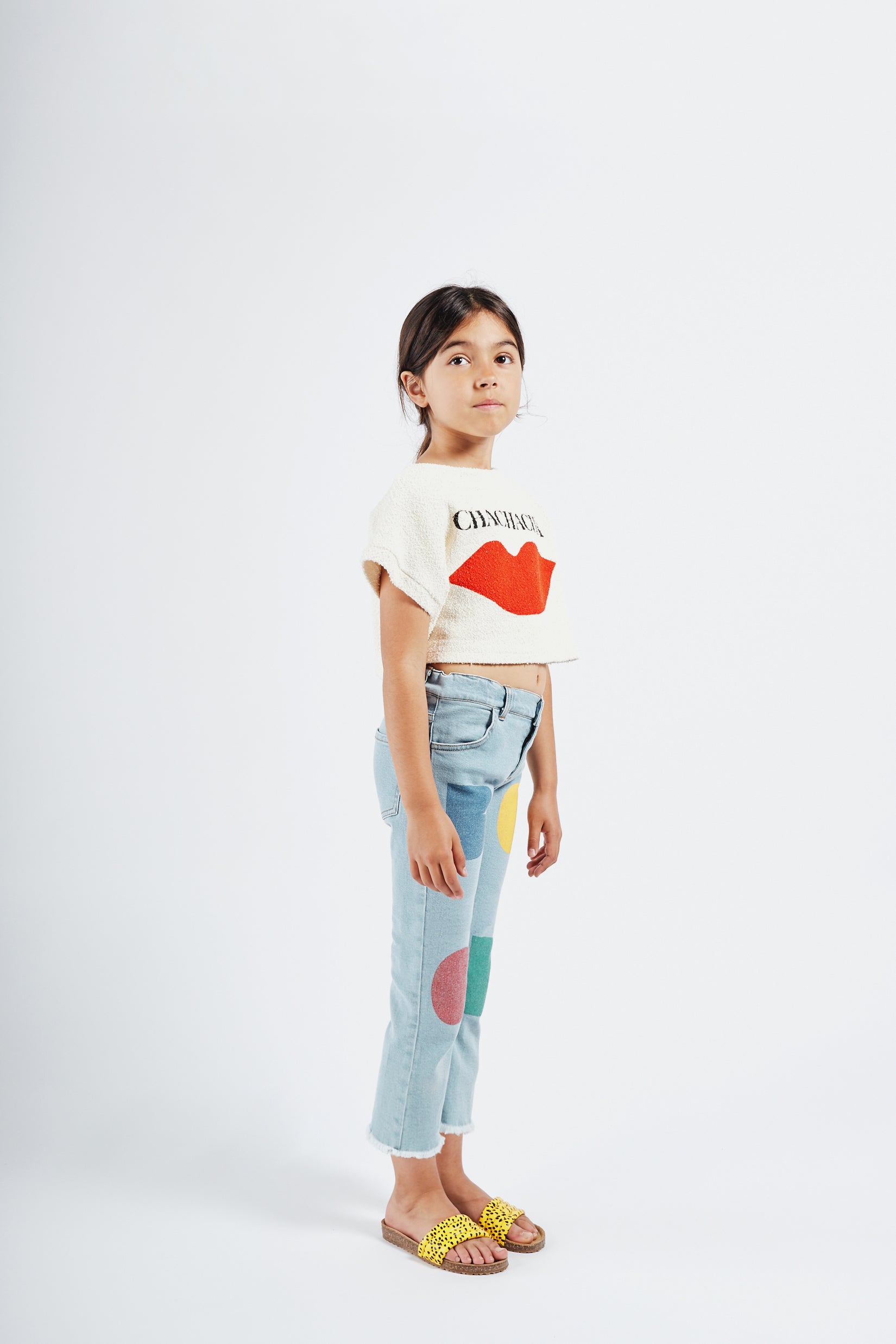 Girls Rice White Kiss Cropped Top
