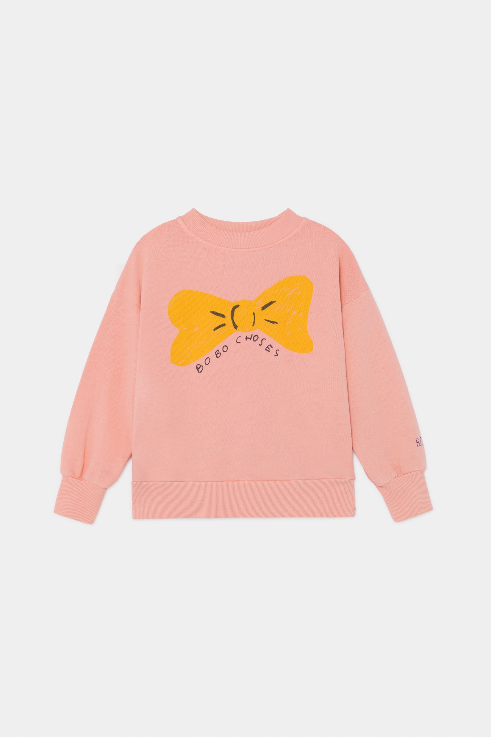 Girls Pink Bow Cotton Sweatshirt