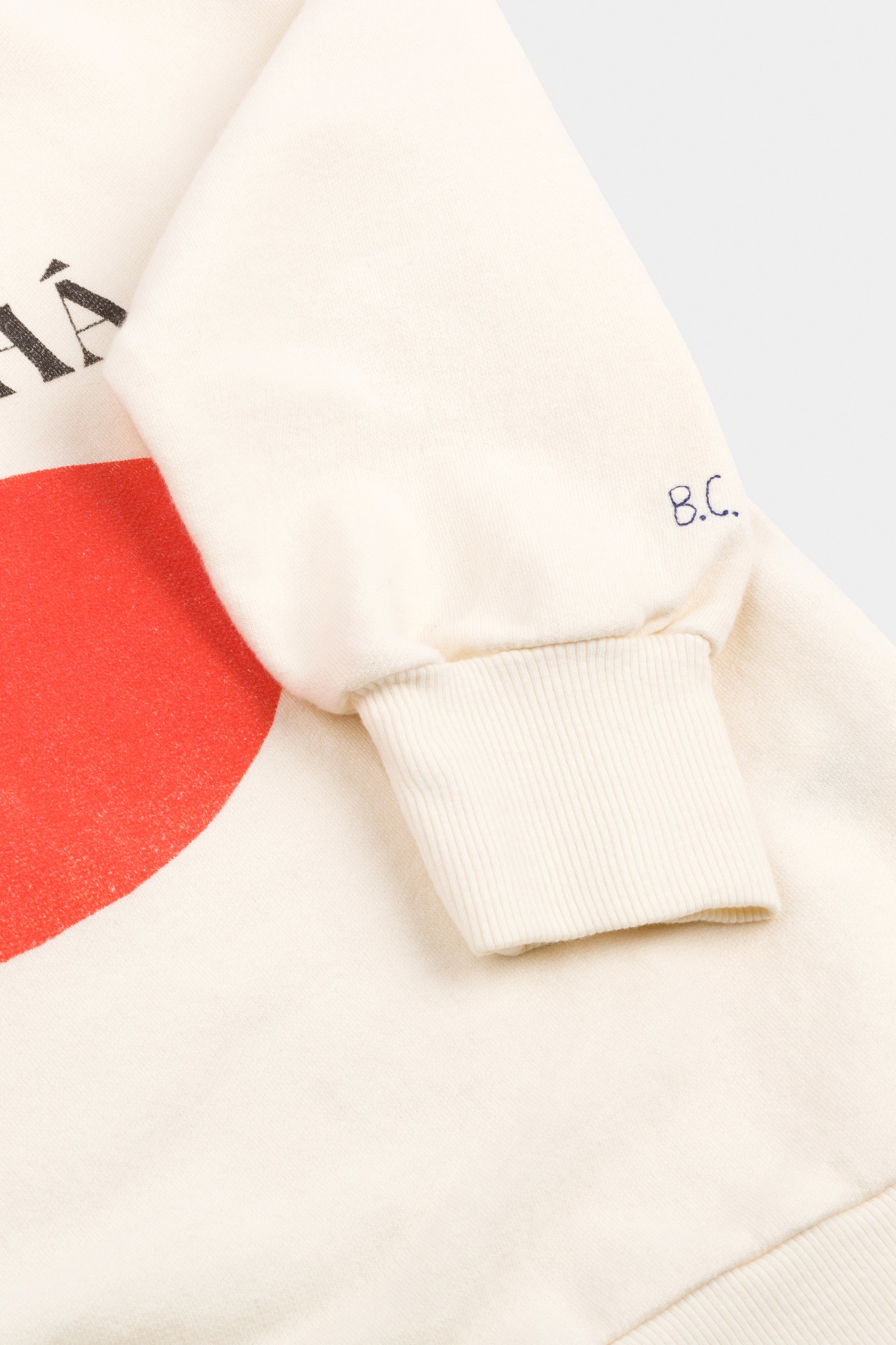 Girls Rice White Kiss Cotton Sweatshirt
