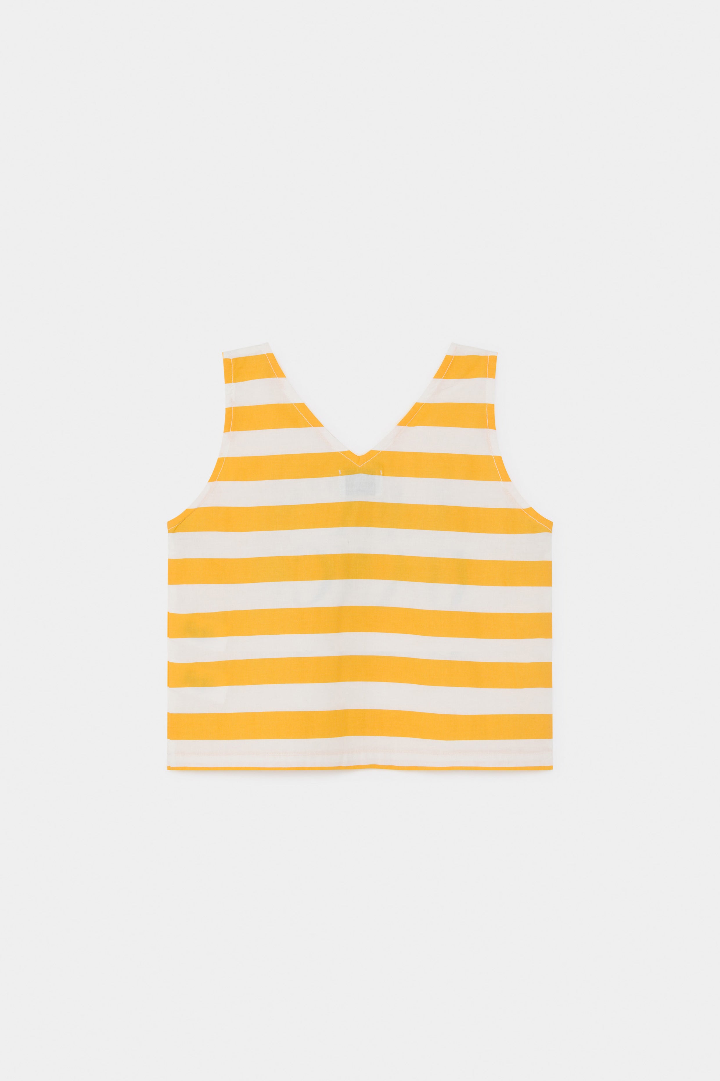 Girls Yellow Stripe Cotton Tank Top
