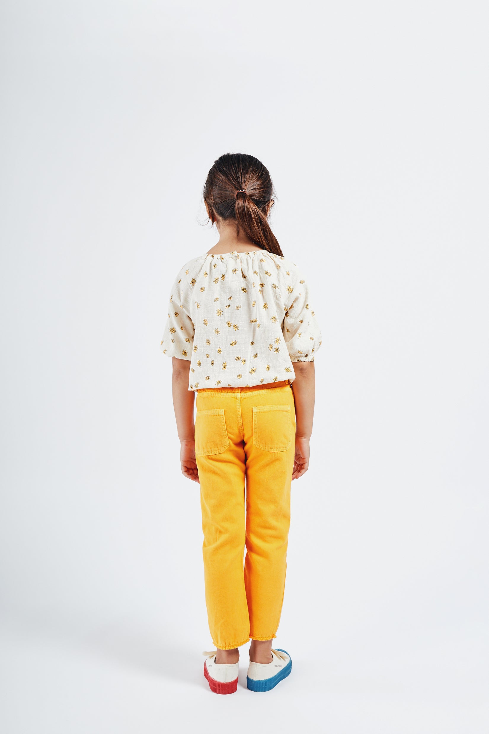 Girls Rice White Daisy Top