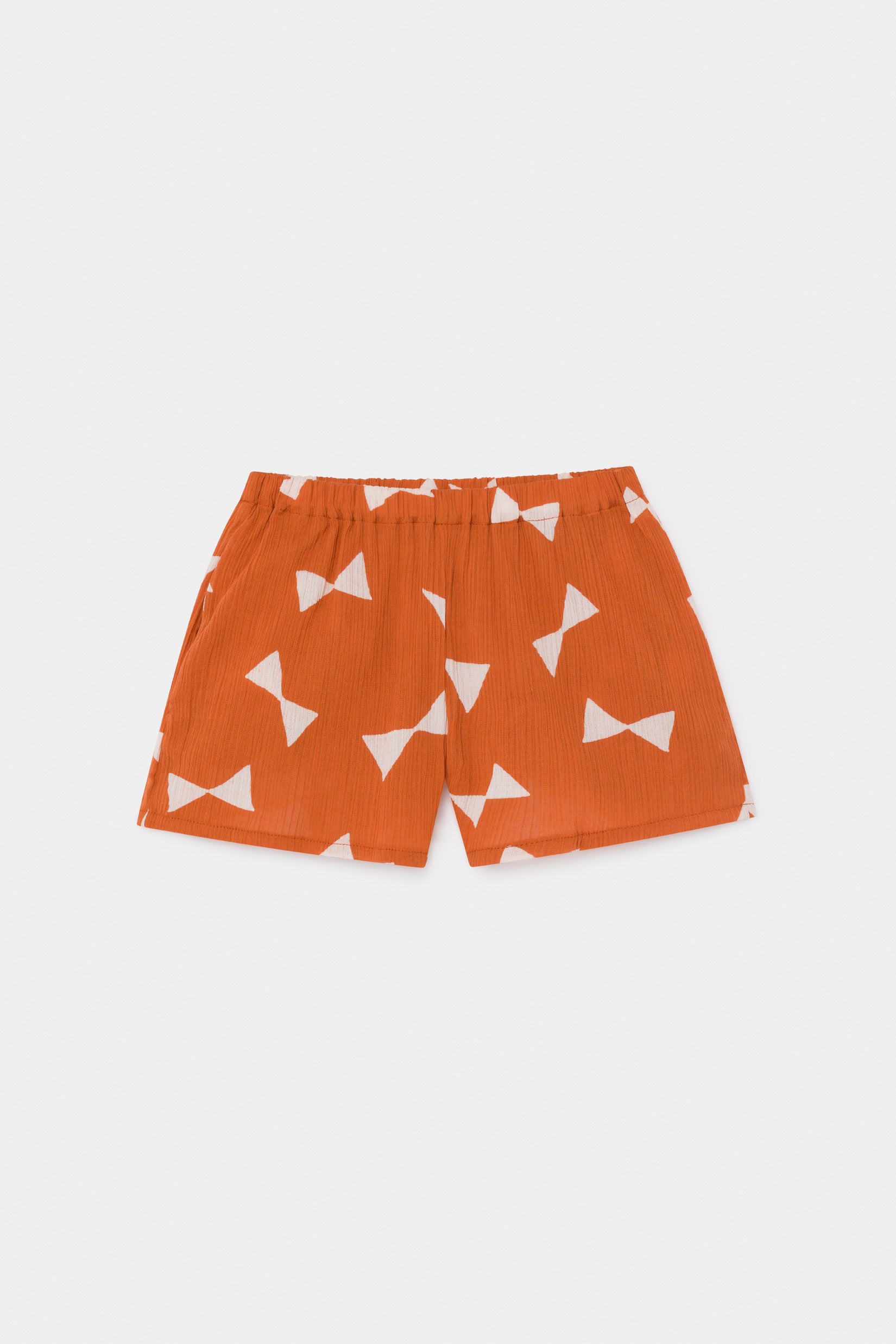 Girls Orange Bow Cotton Shorts