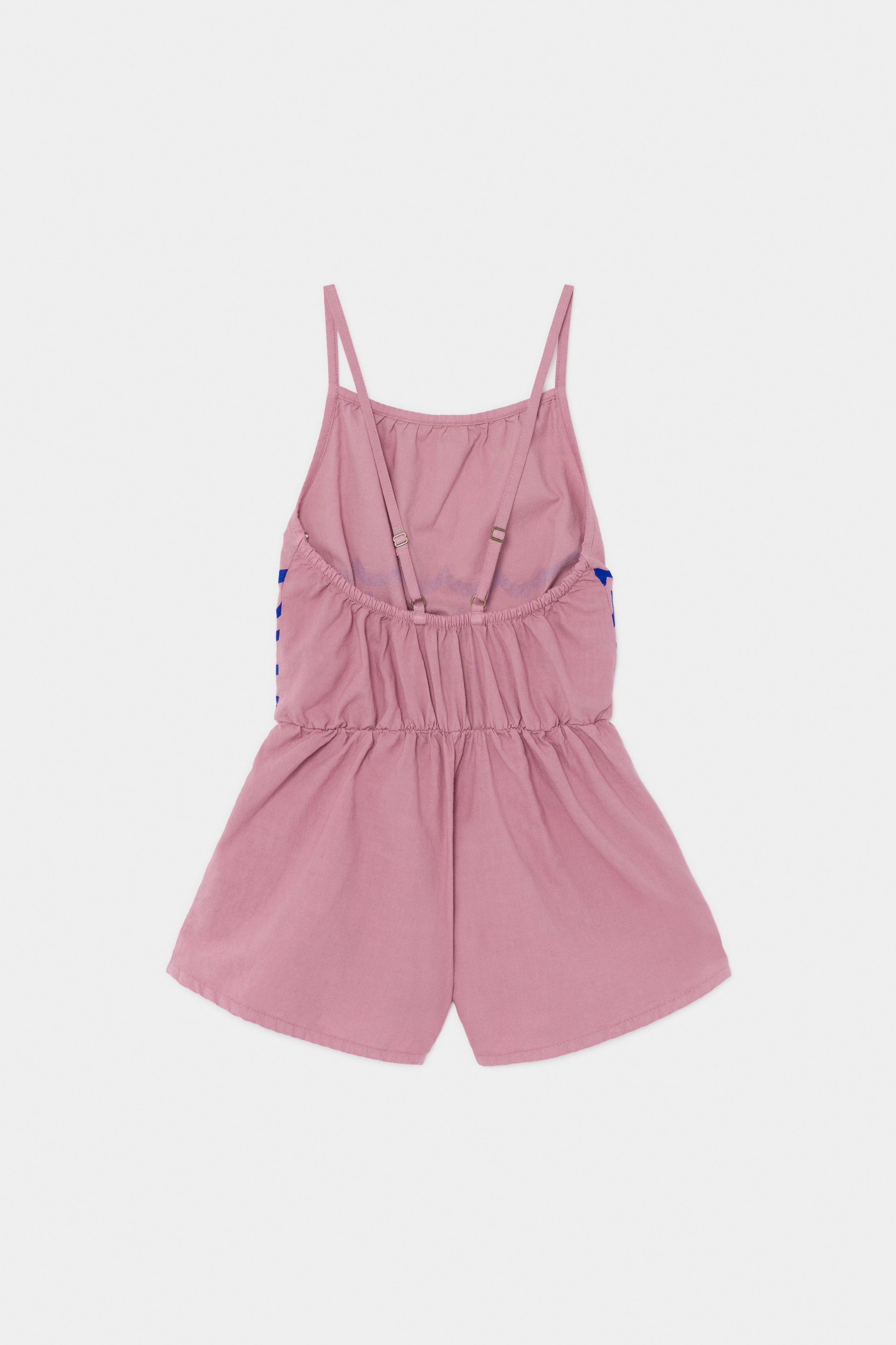 Girls Pink & Blue Cotton Jumpsuit