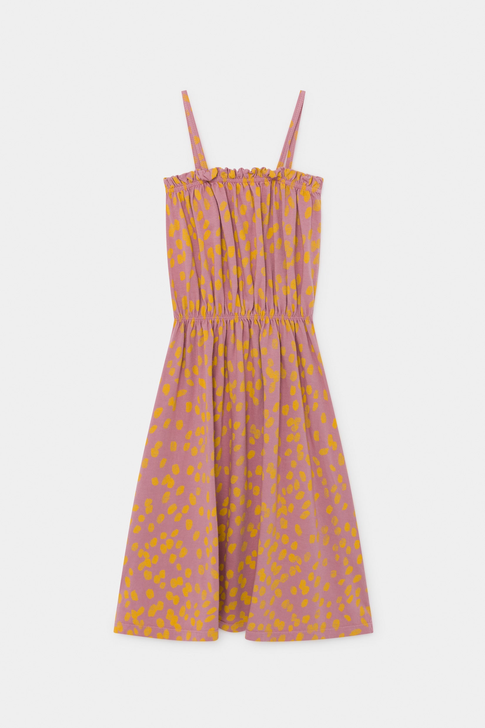 Girls Pink Printed Cotton Dress