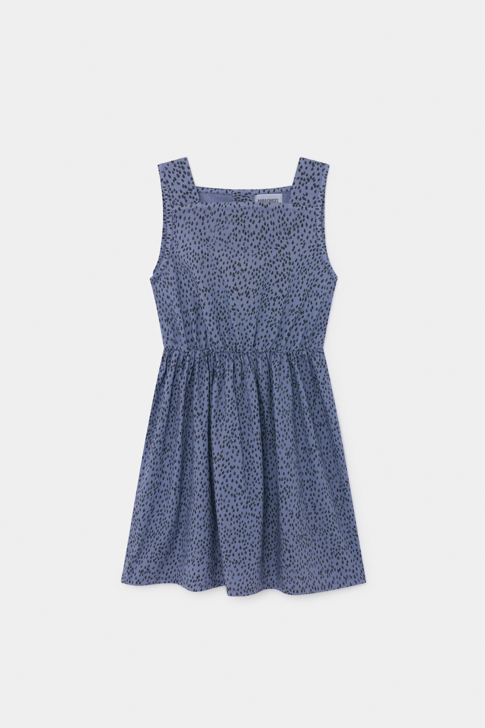 Girls Blue Leopard Cotton Dress