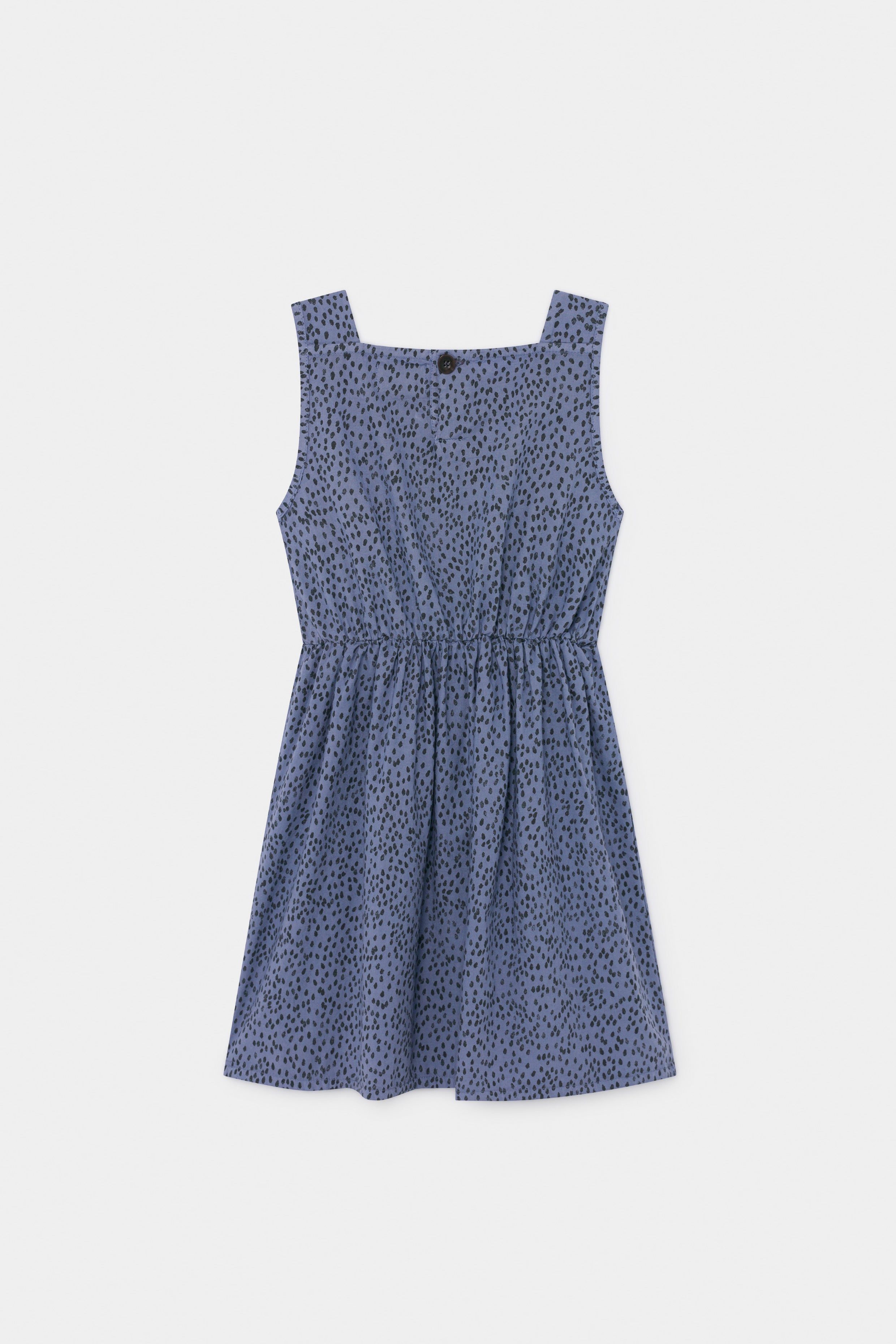 Girls Blue Leopard Cotton Dress