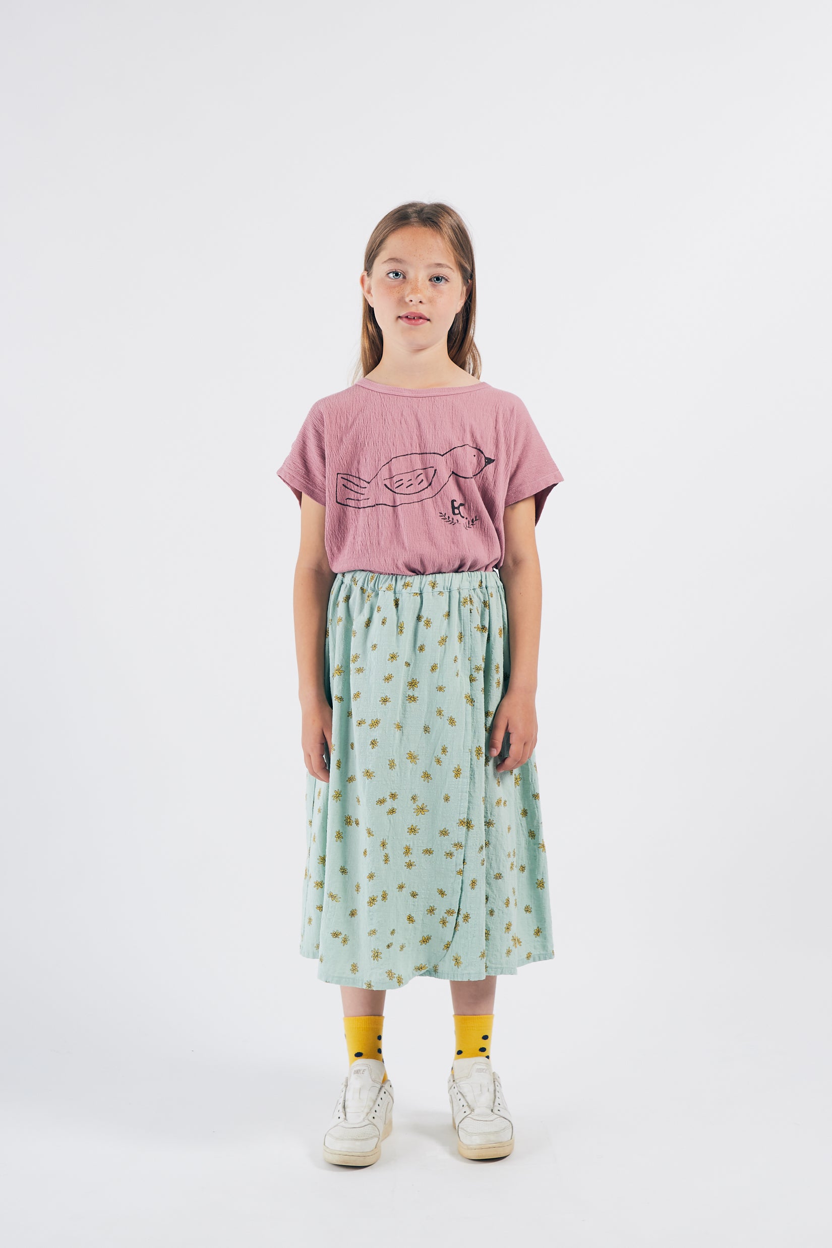 Girls Green Daisy Skirt