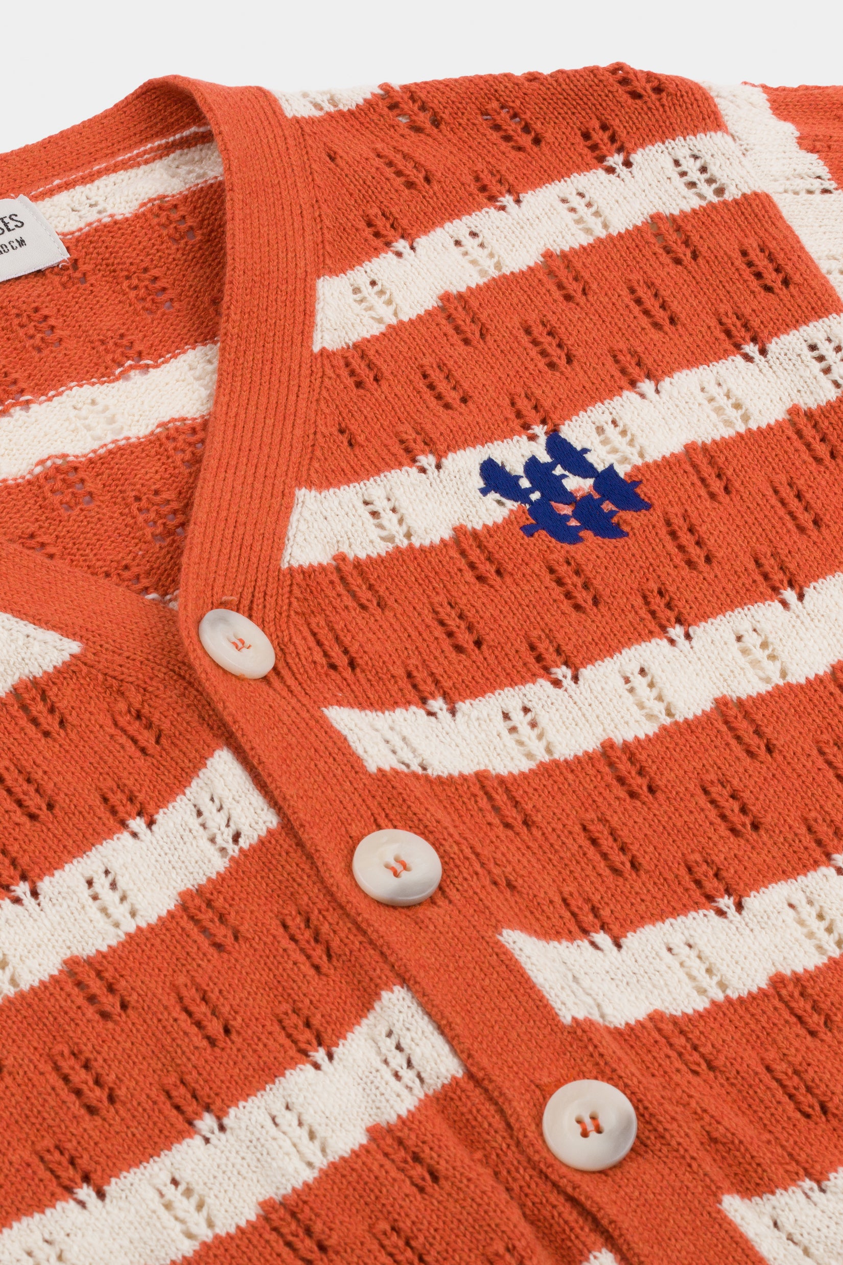 Girls Orange Striped Knitted Cardigan