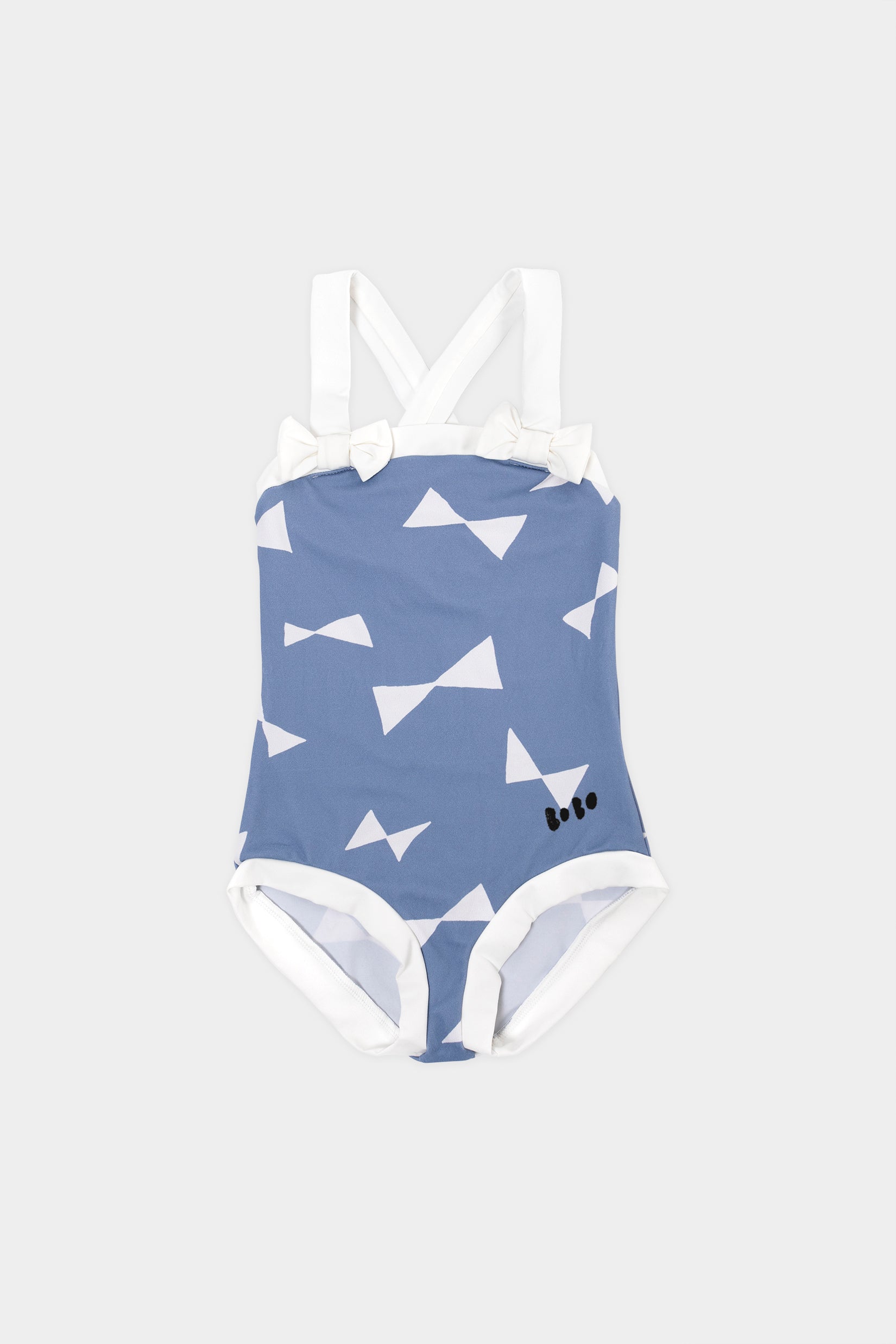 Girls Blue Bow Shorty Swimsuit