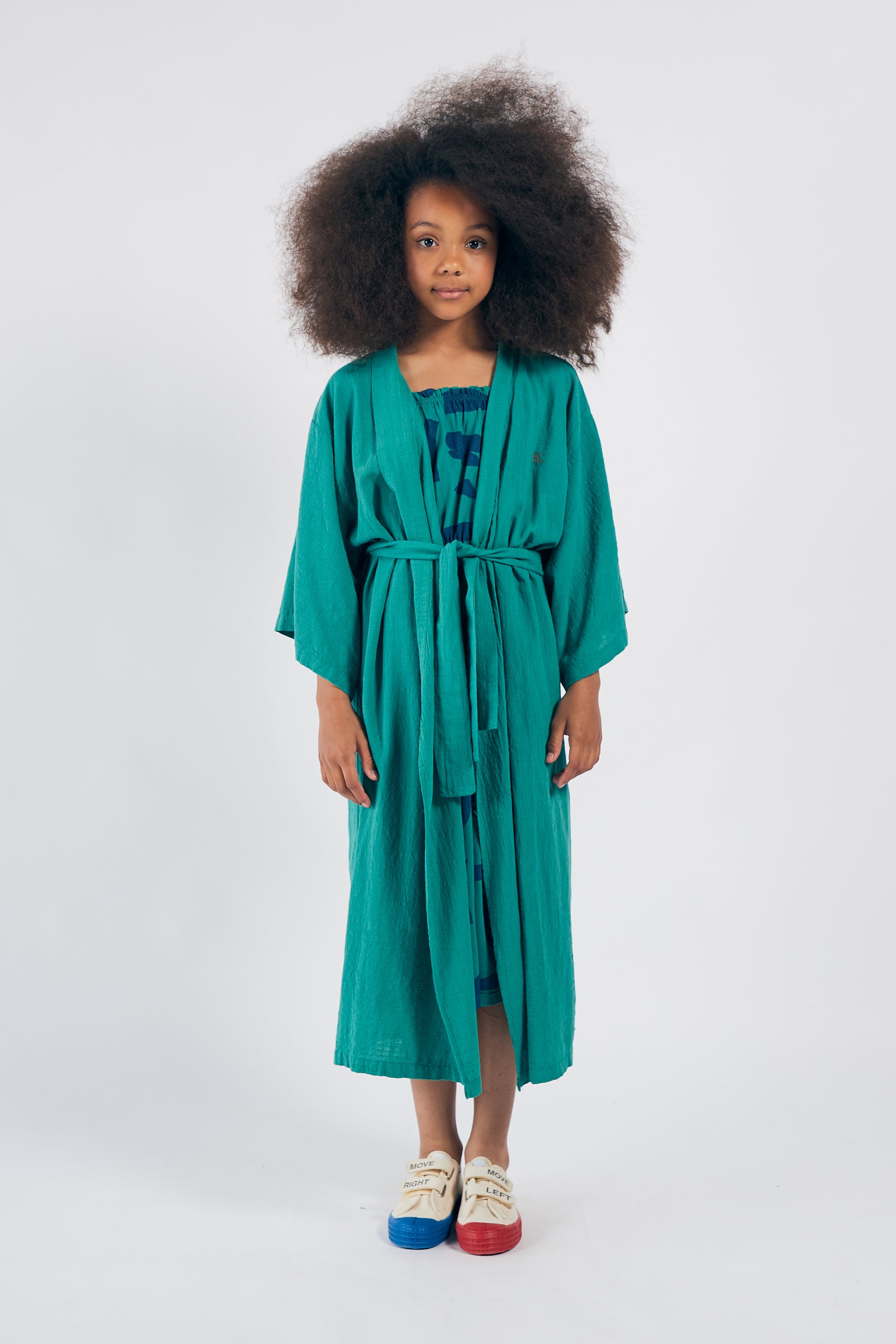 Girls Green Chachacha Kiss Kimono