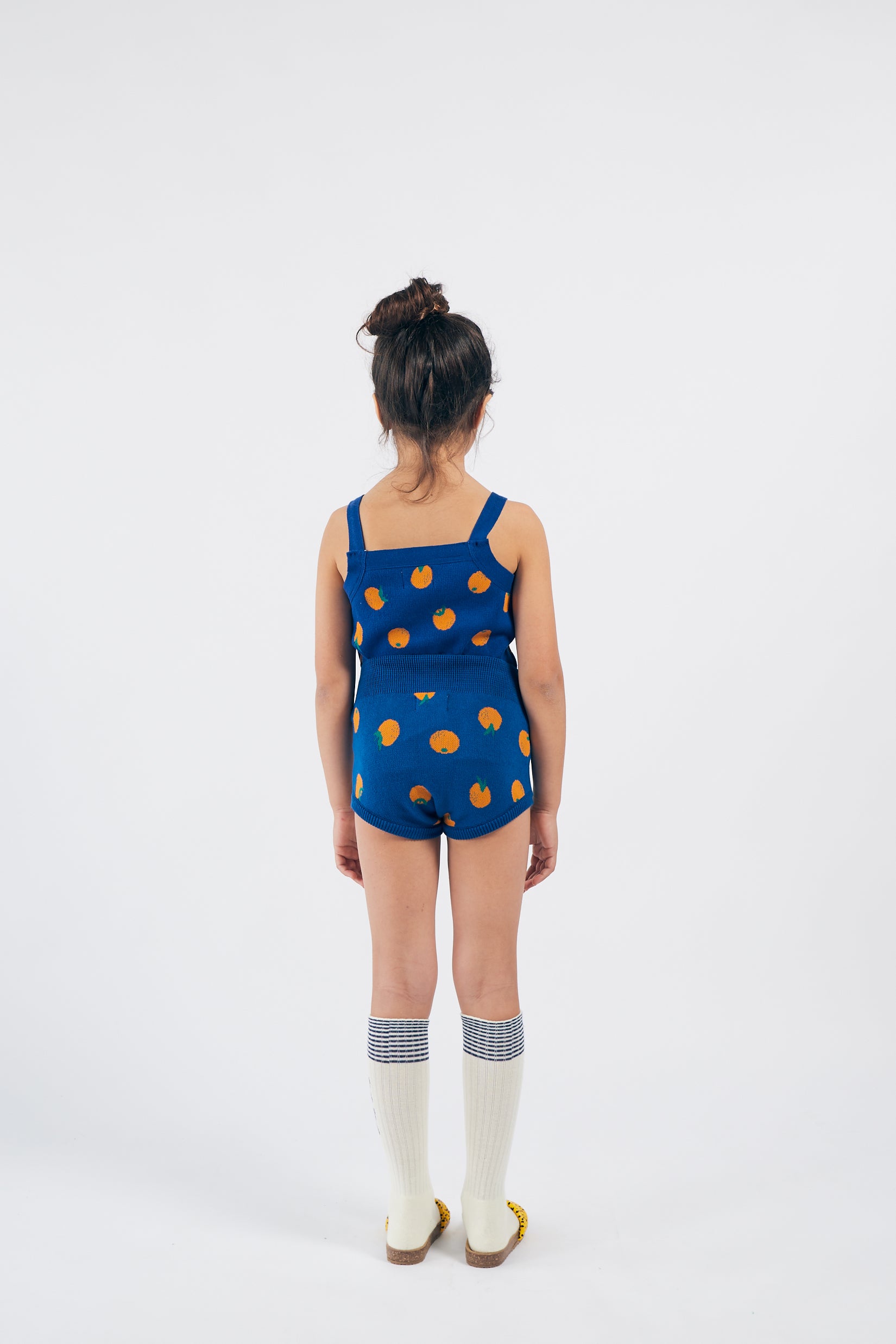 Girls Blue Orange Knitted Tank Top