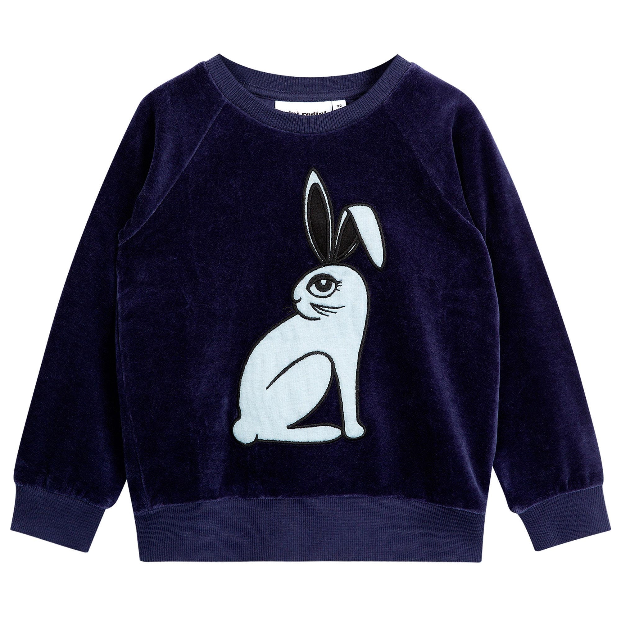 Girls Dark Blue Bunny Printed Cotton Sweatshirt - CÉMAROSE | Children's Fashion Store - 2