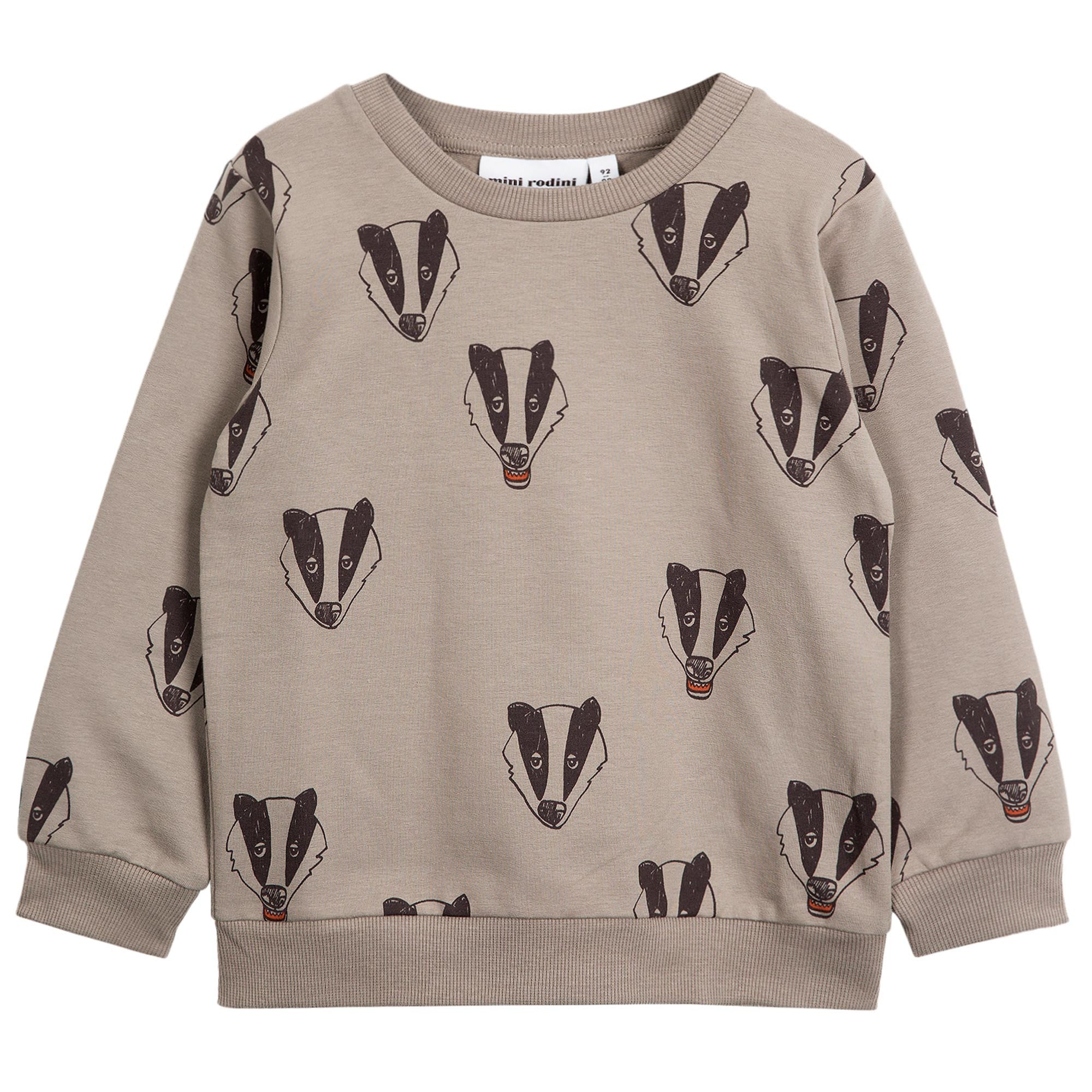 Girls Grey 'Badger' Printed Organic Cotton Sweatshirt - CÉMAROSE | Children's Fashion Store - 1