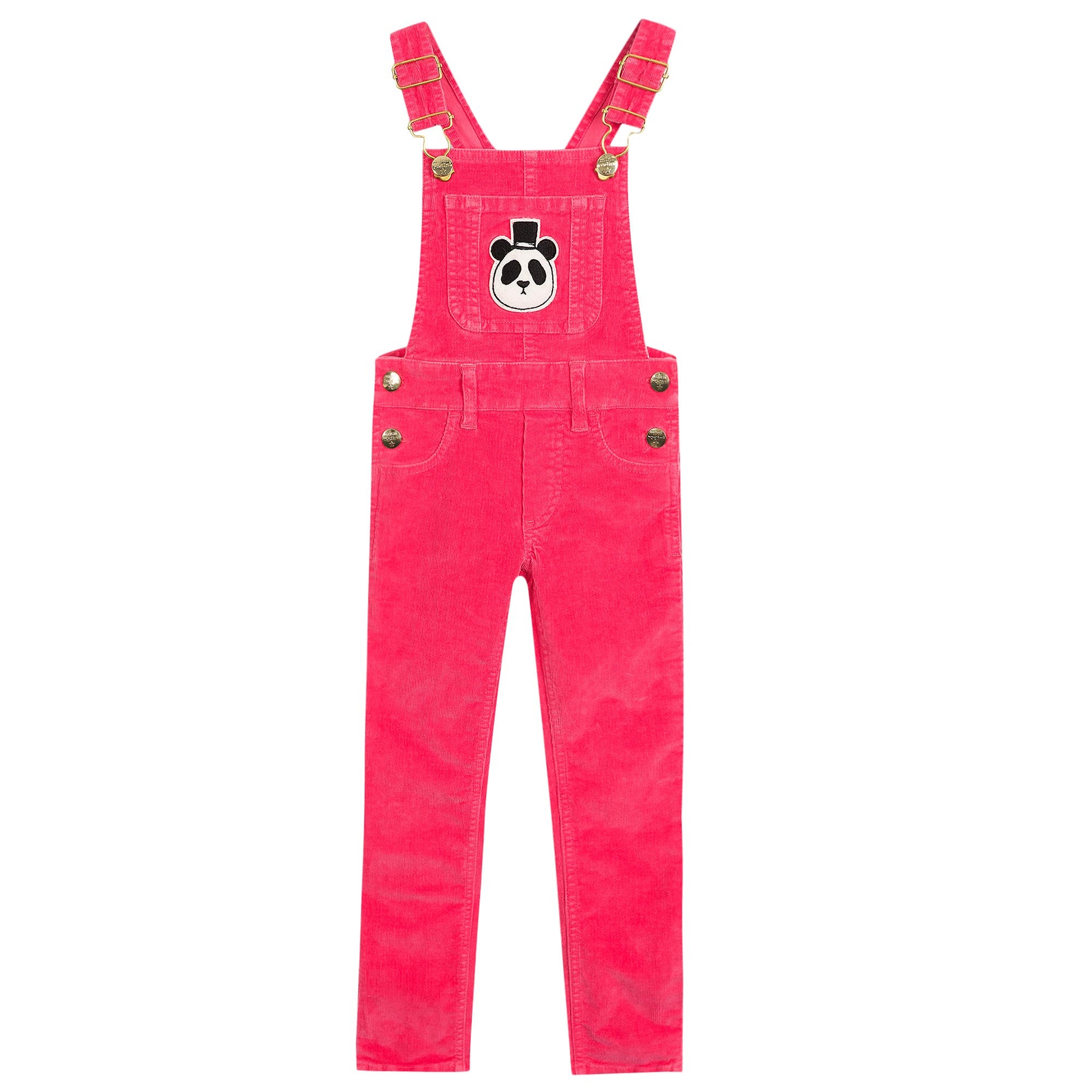 Girls Pink Organic Cotton Needle Cord Dungarees - CÉMAROSE | Children's Fashion Store - 1