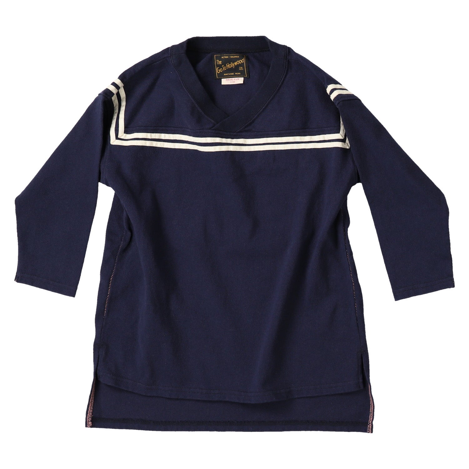 Girls Navy Cotton T-Shirt