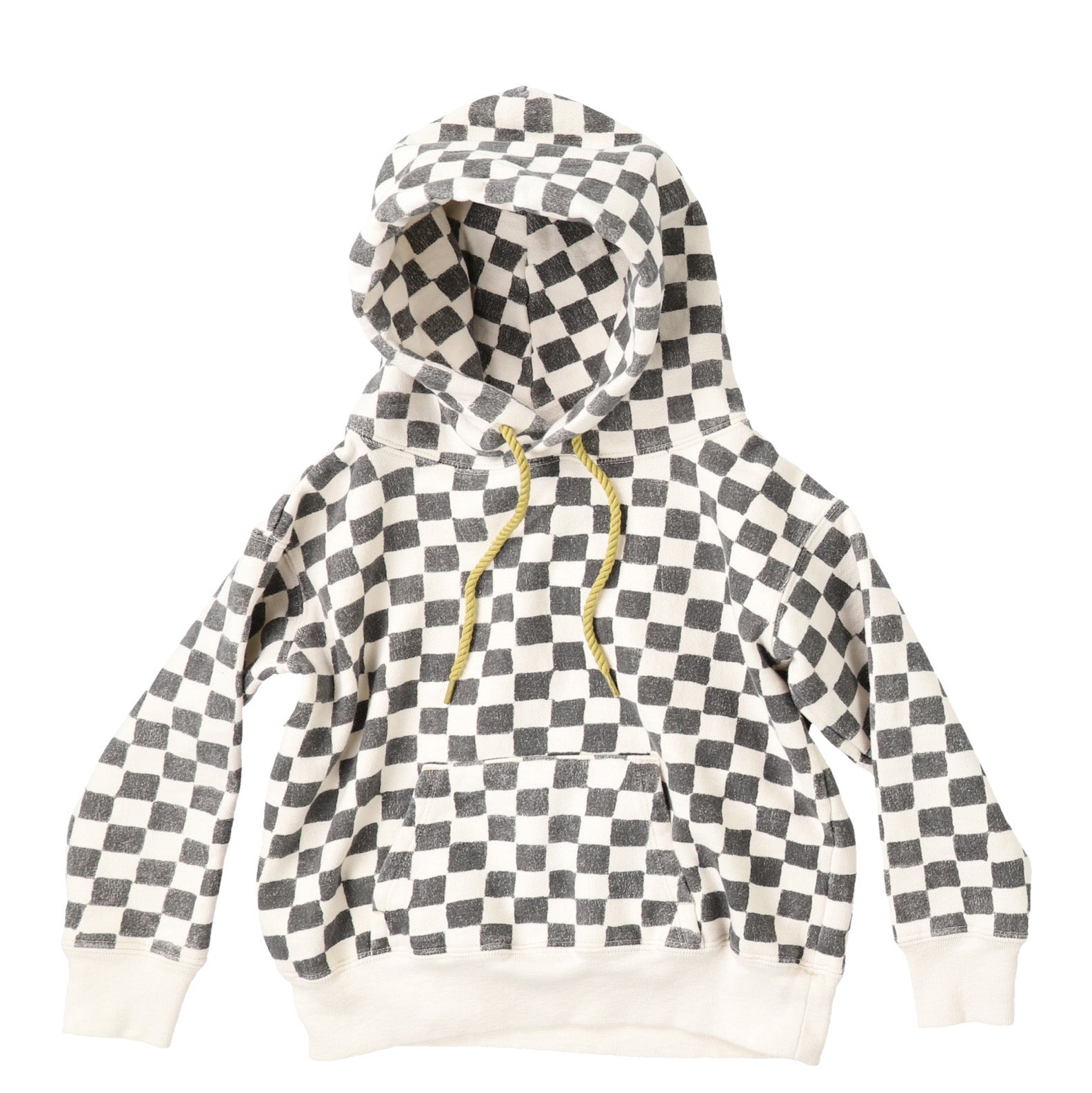 Boys White Check Hooded Sweatshirt