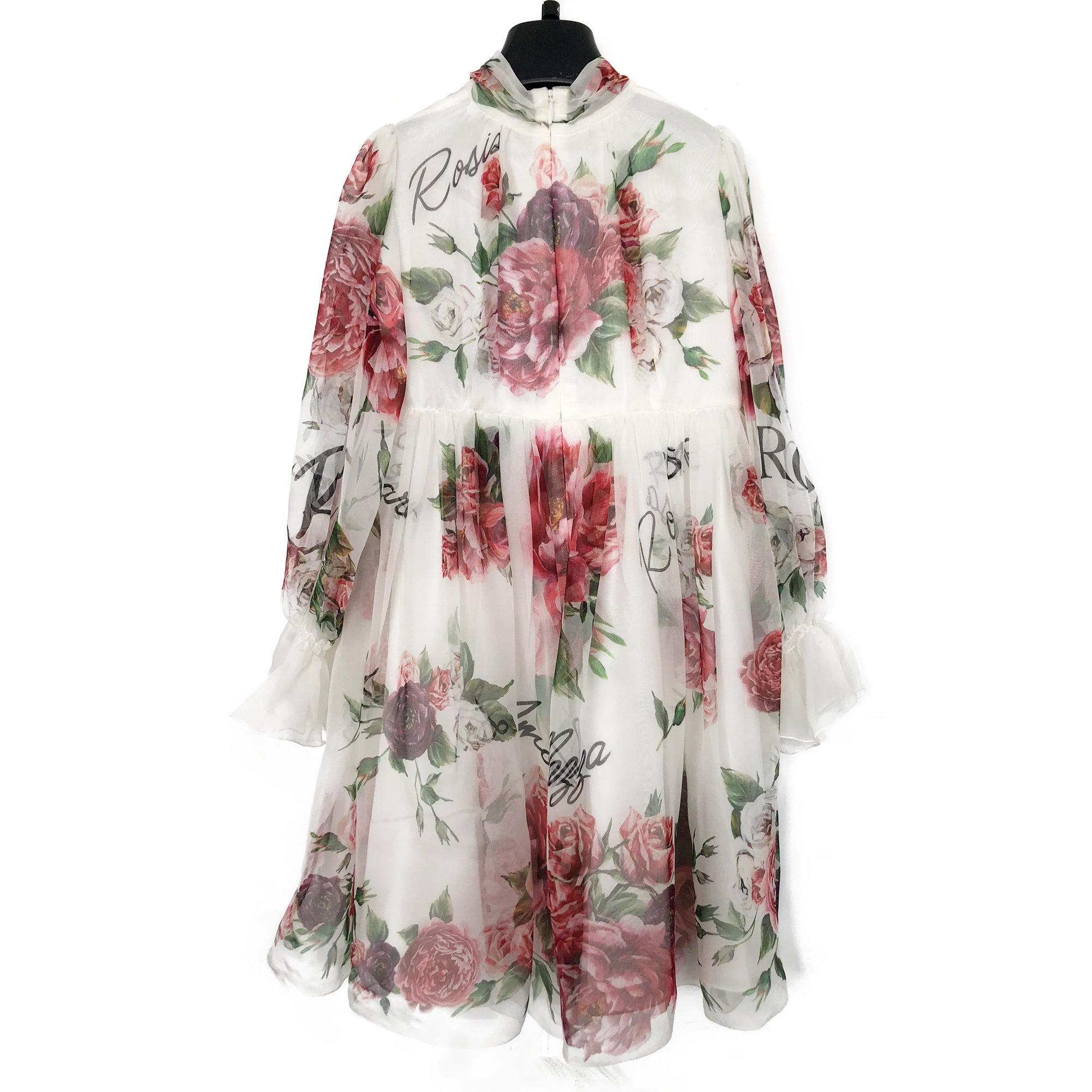 Girls White Rose Dress