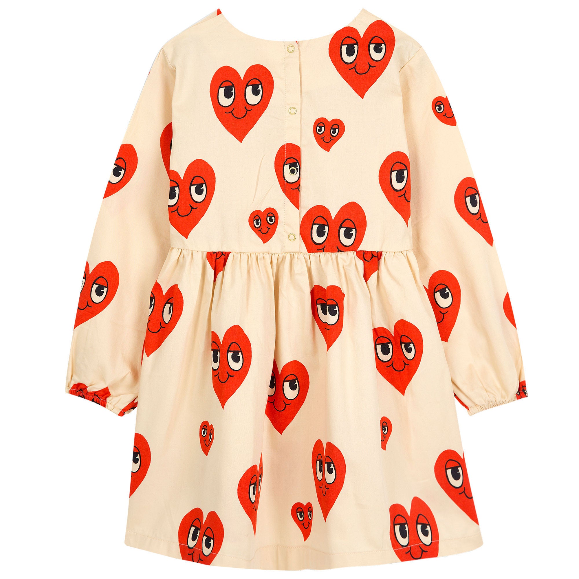 Girls White & Red 'Heart' Printed Trims Cotton Dress - CÉMAROSE | Children's Fashion Store - 2