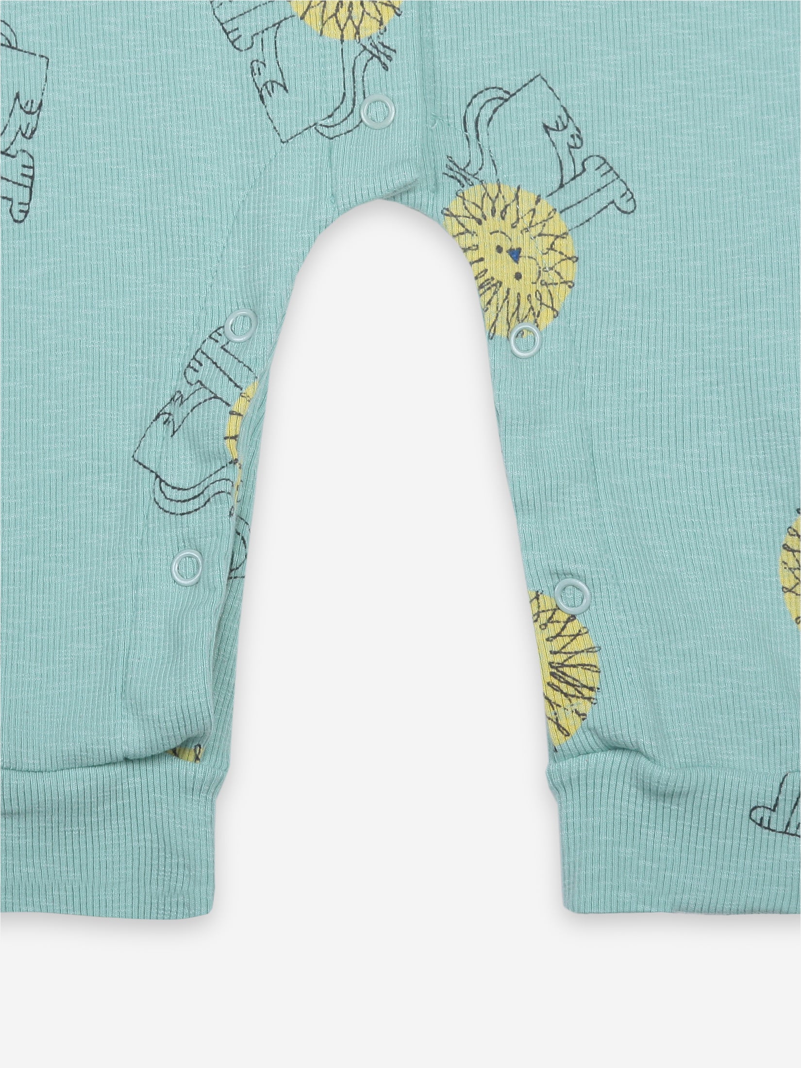 Baby Girls Green Lion Cotton Babysuit