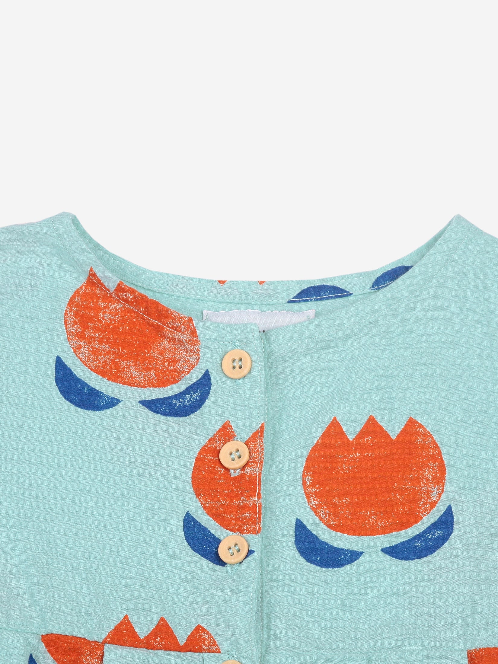 Baby Girls Green Printing Cotton Dress