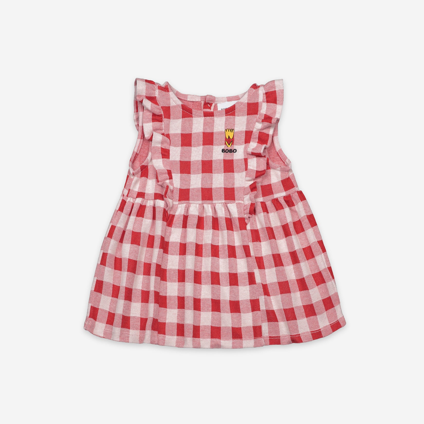 Baby Girls Red Check Cotton Dress