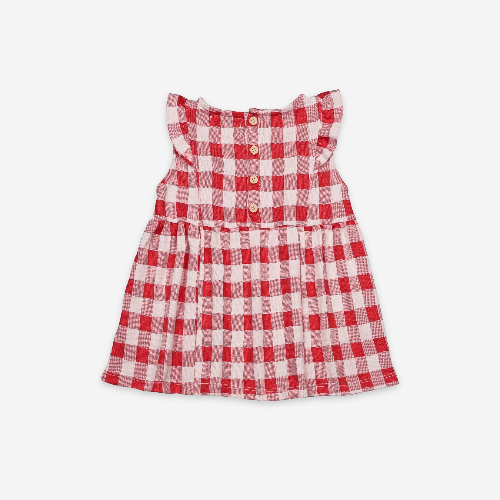 Baby Girls Red Check Cotton Dress