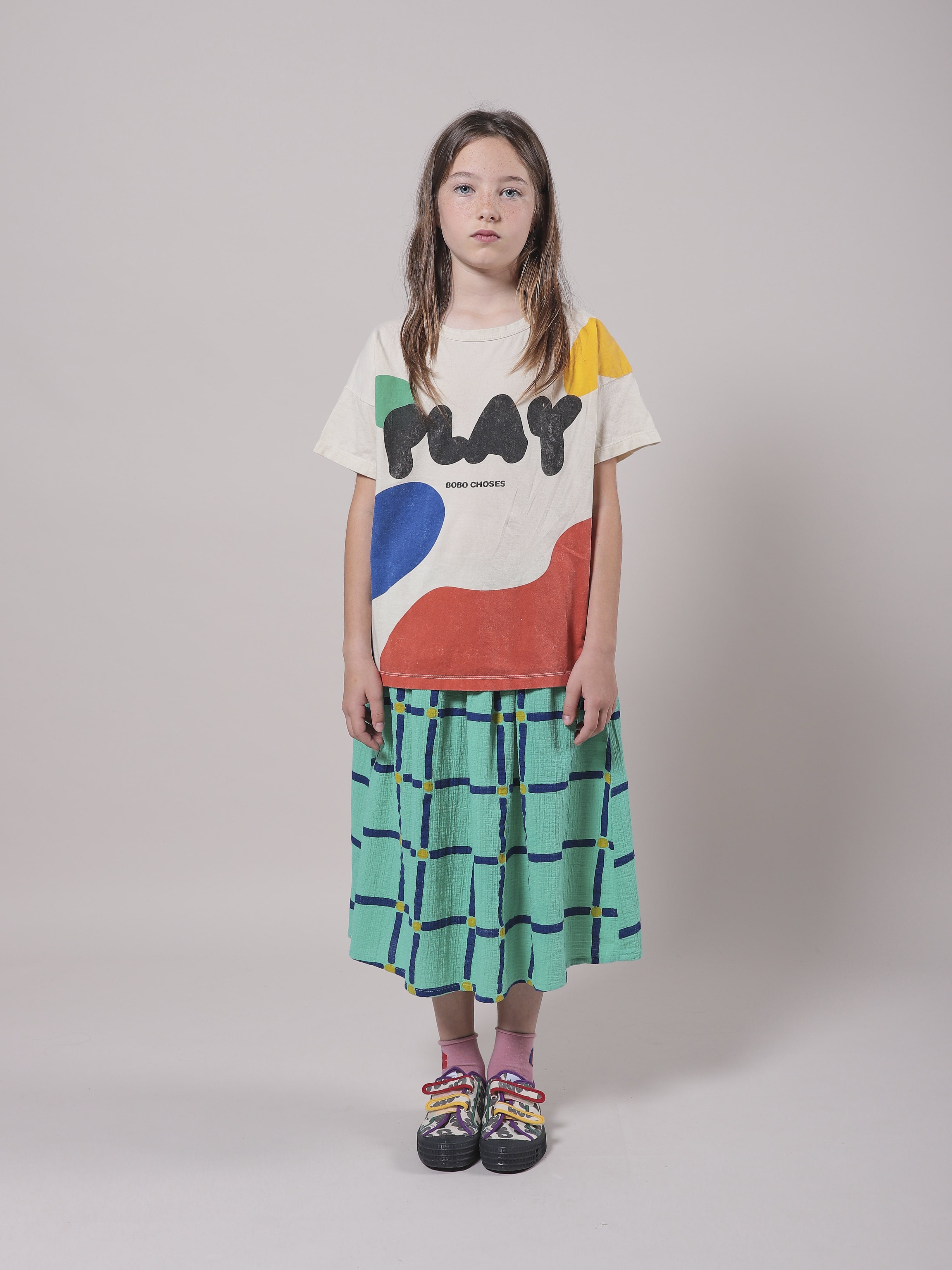 Girls White Play Cotton T-Shirt