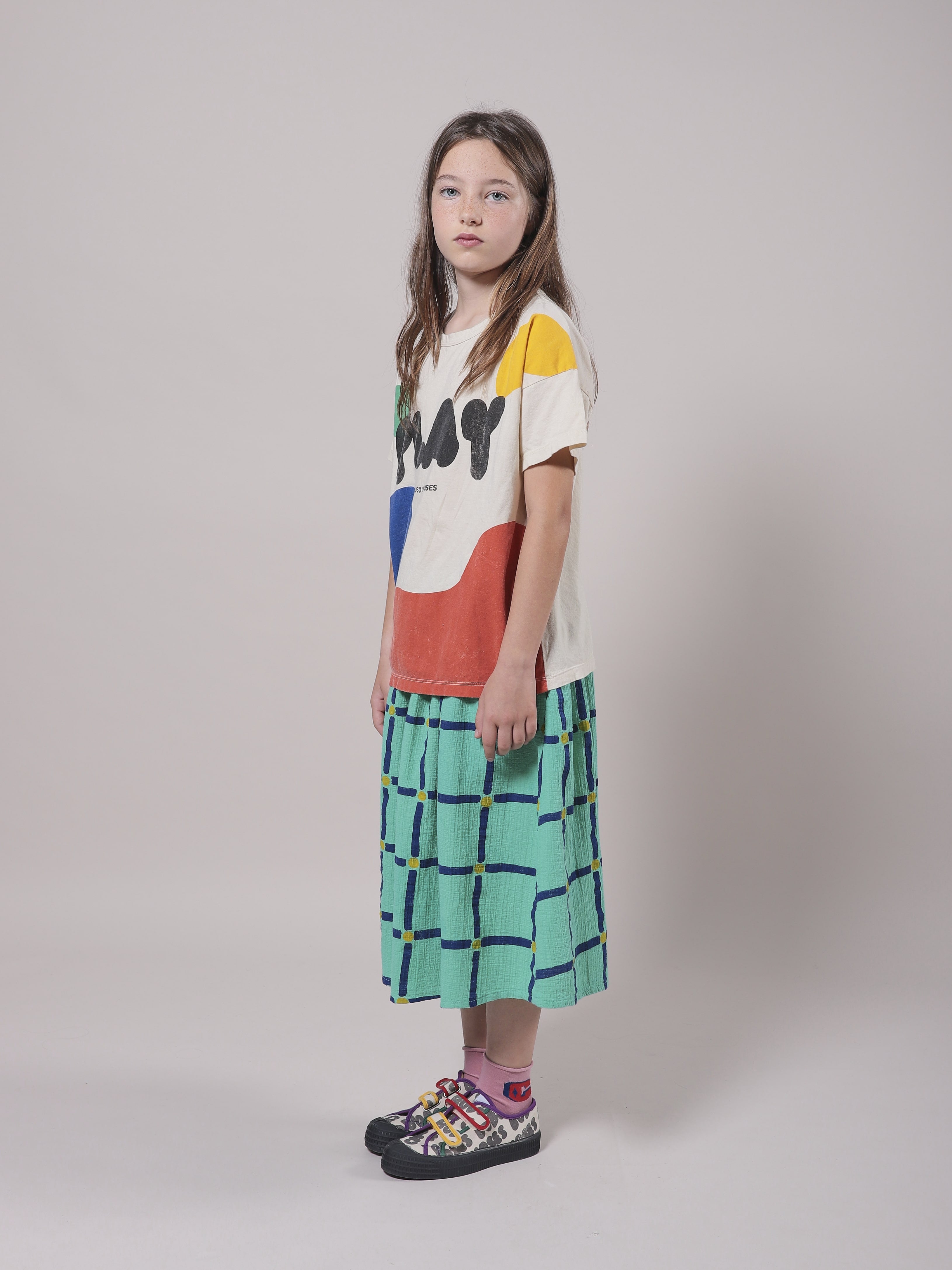 Girls White Play Cotton T-Shirt