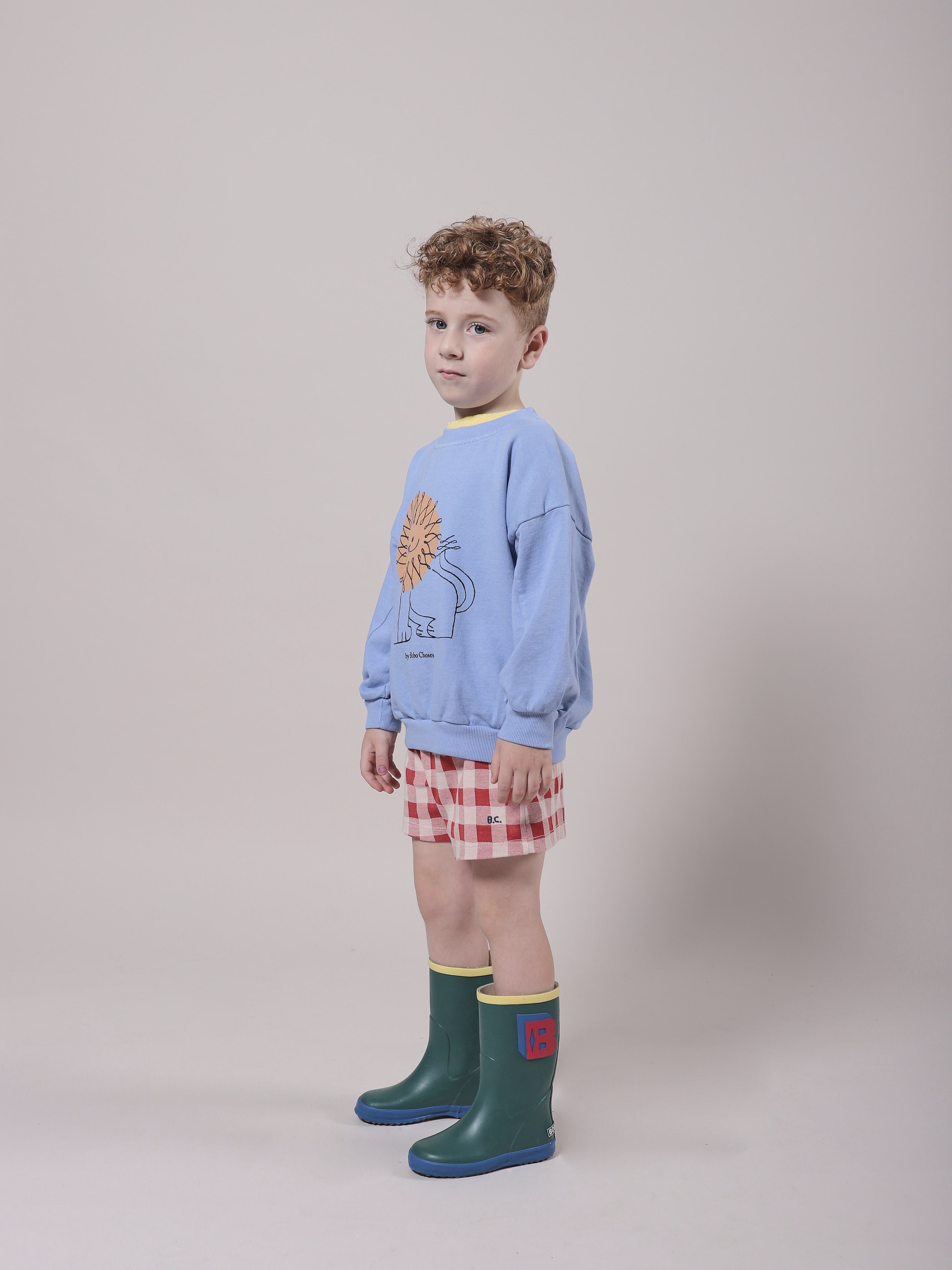 Girls Blue Lion Cotton Sweatshirt