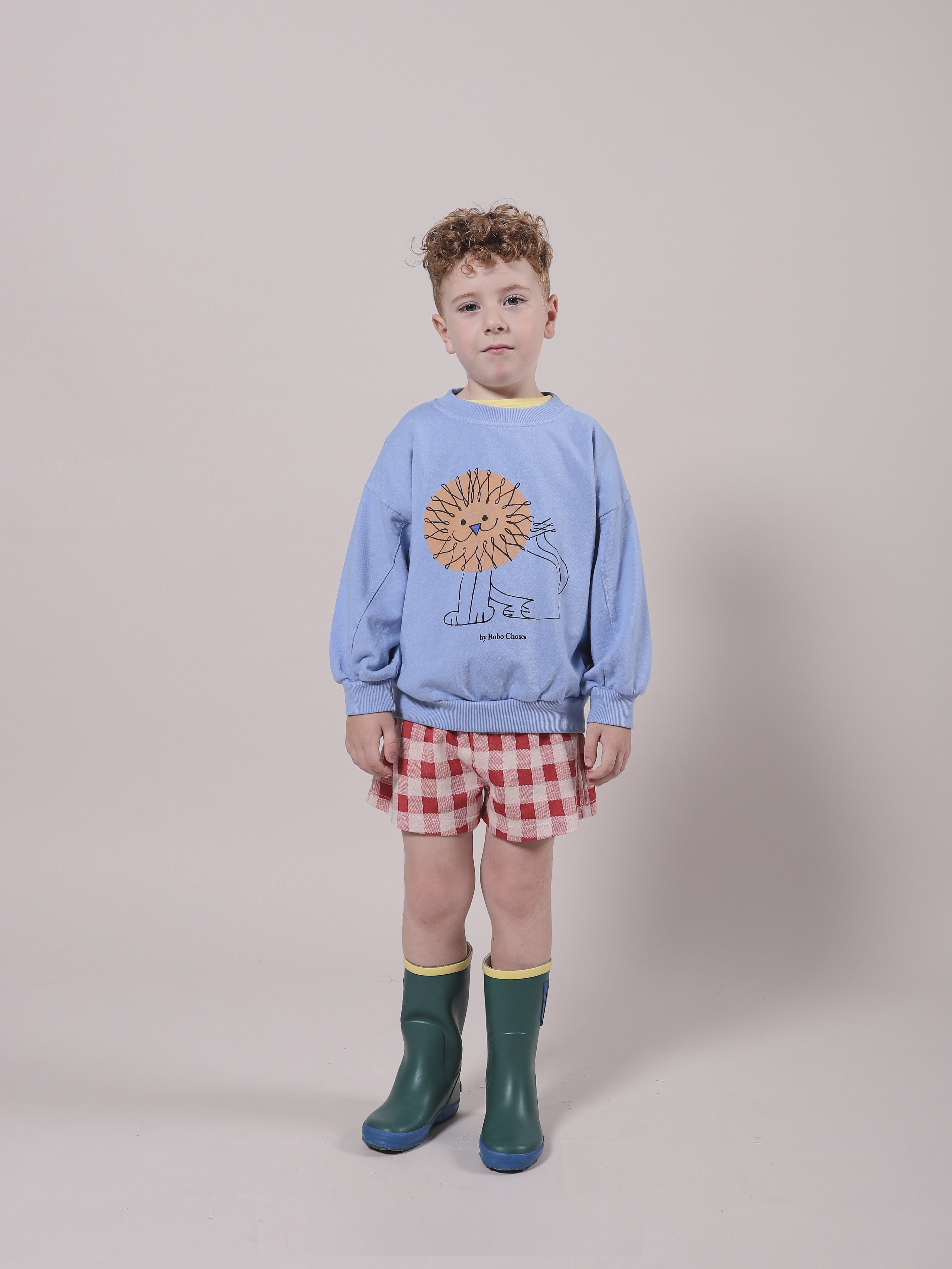Girls Blue Lion Cotton Sweatshirt