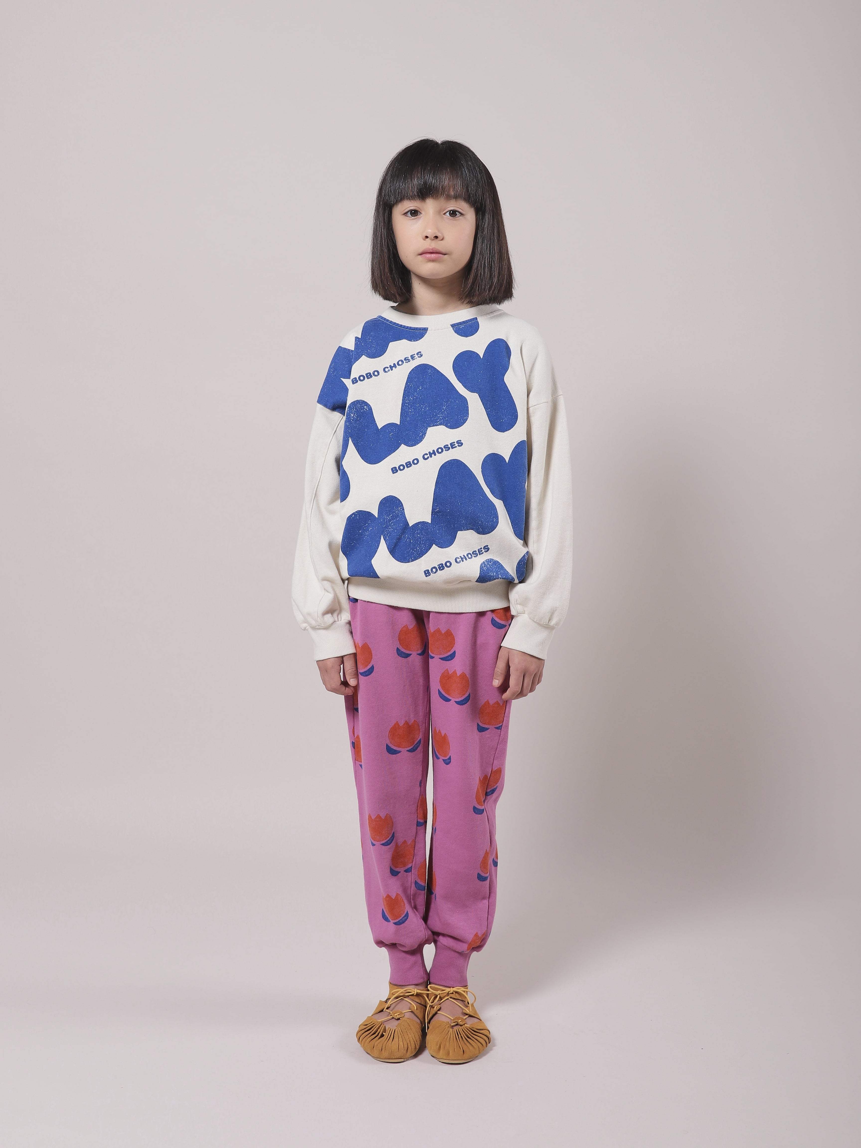 Girls White Play Cotton Sweatshirt